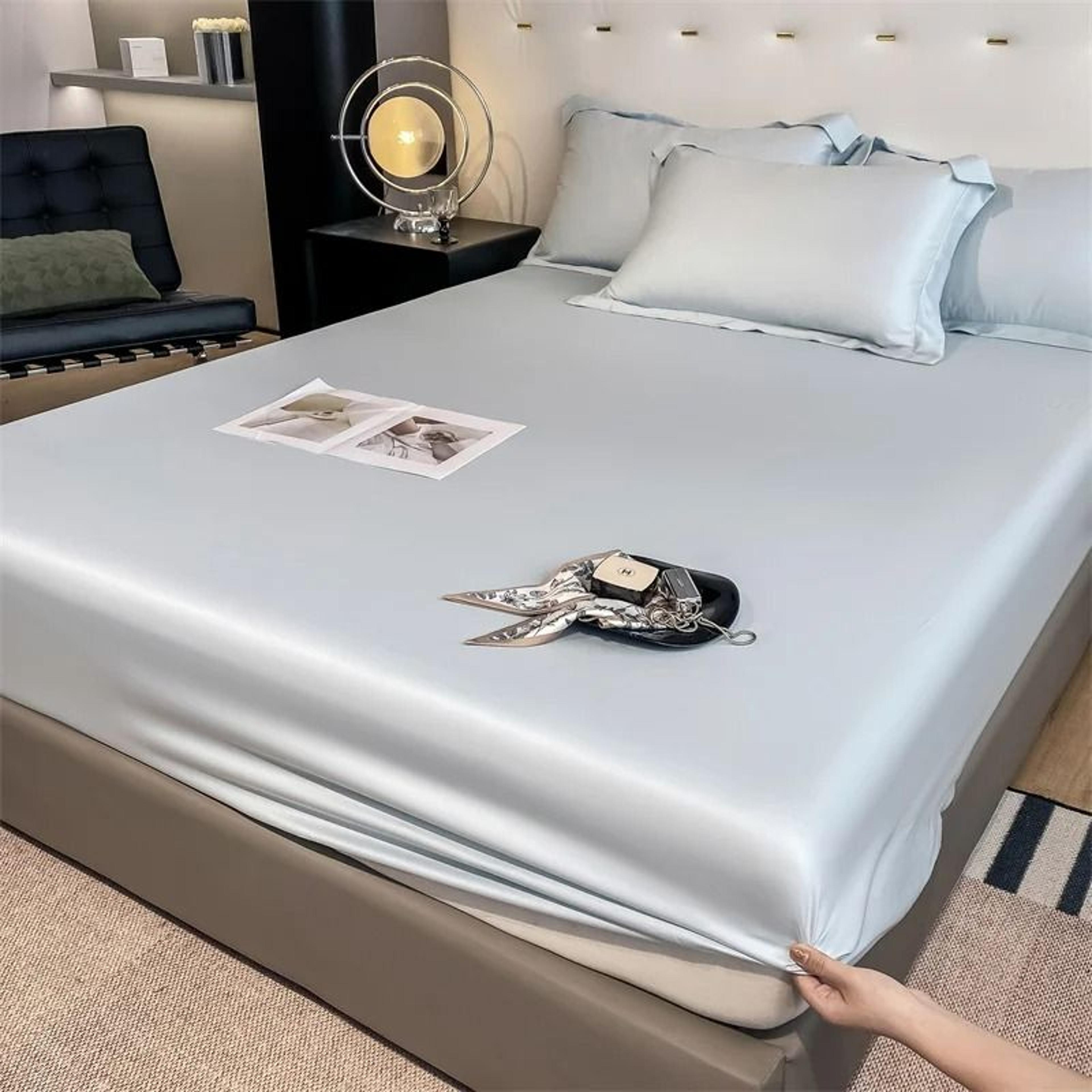 Mulberry Silk Fitted Sheet Soft Elastic Silk Mattress Cover 15