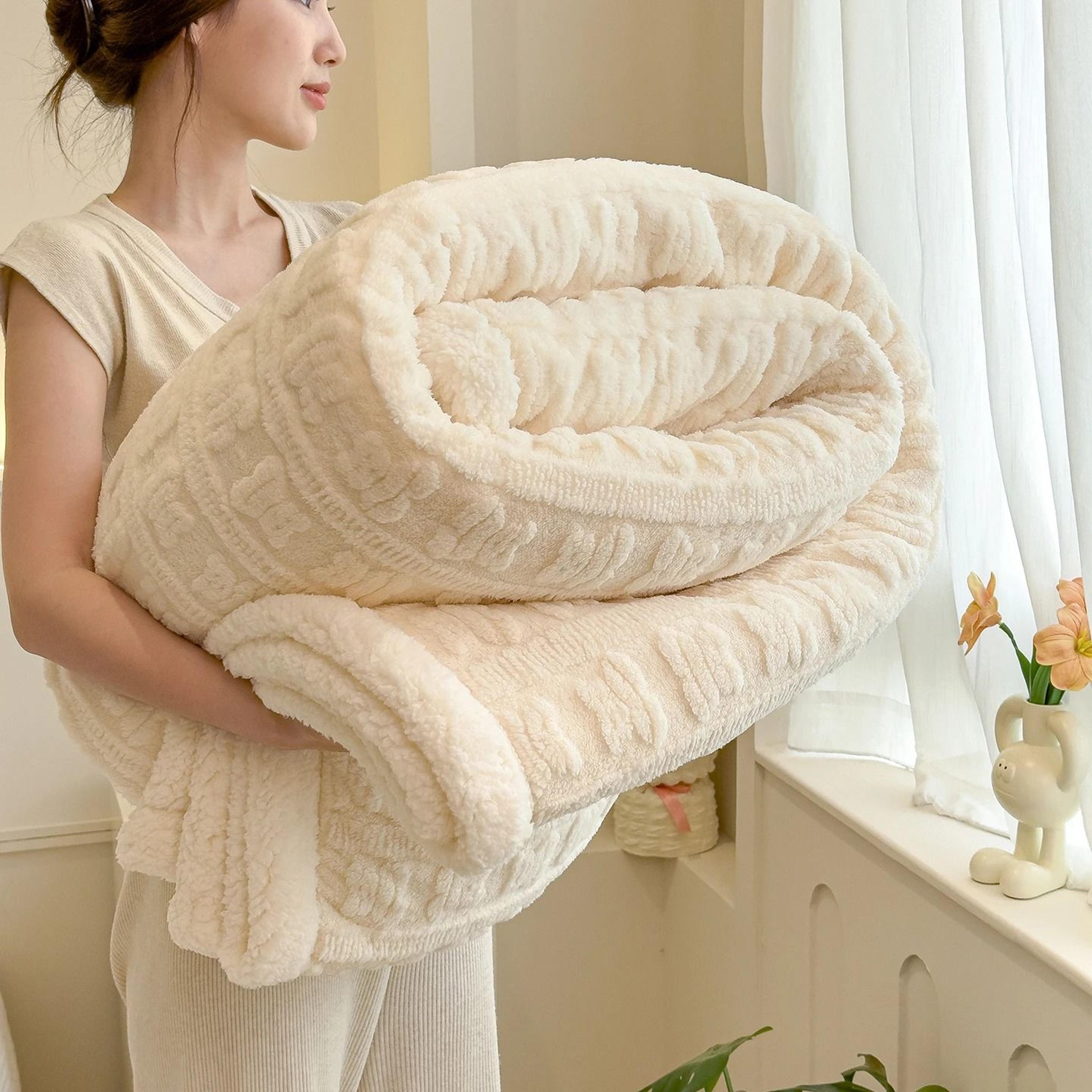 Thick Coral Fleece Winter Blanket Soft Lamb Wool Sofa Throw 10