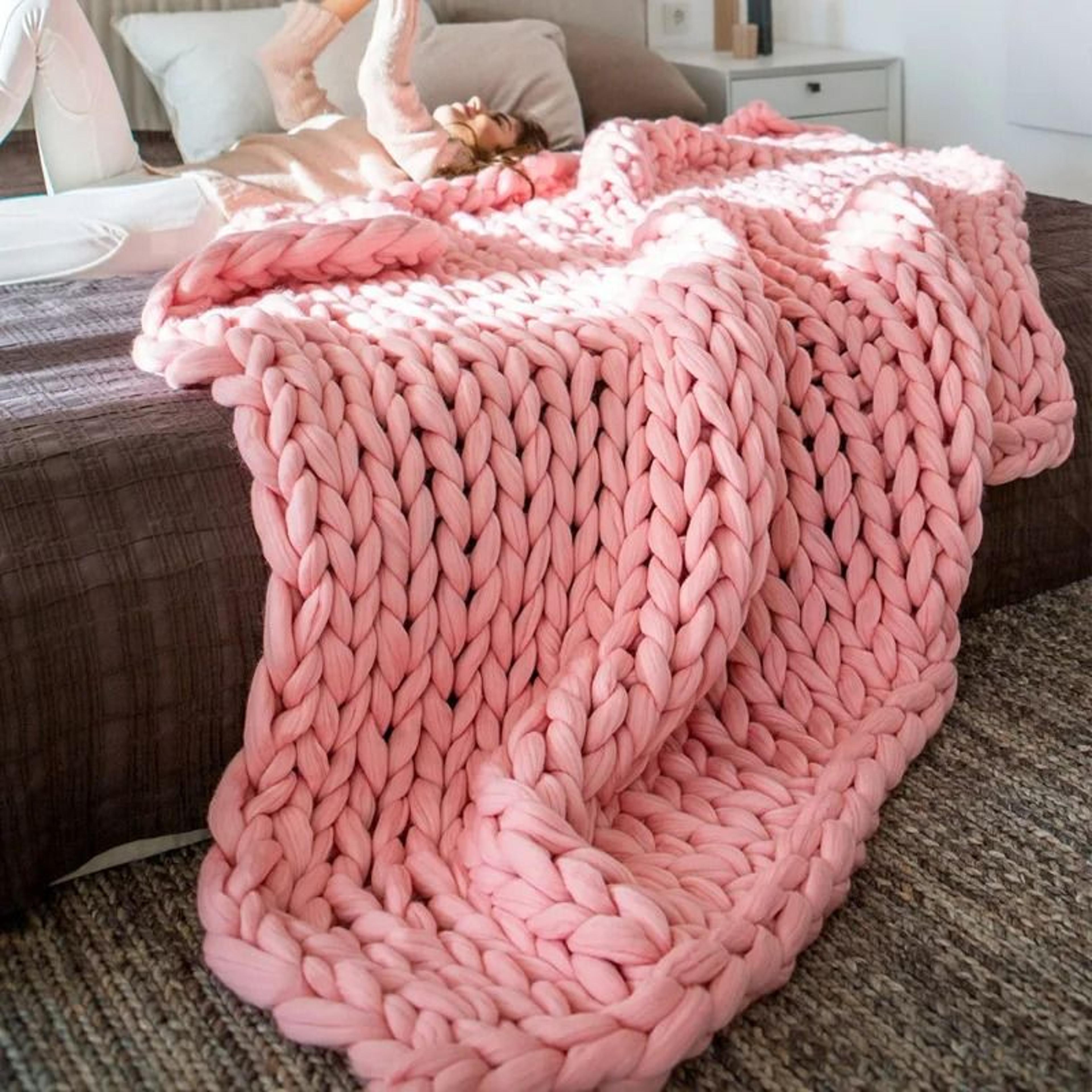 Chenille Chunky Knit Throw Blanket Soft Giant Yarn Couch Blanket 6