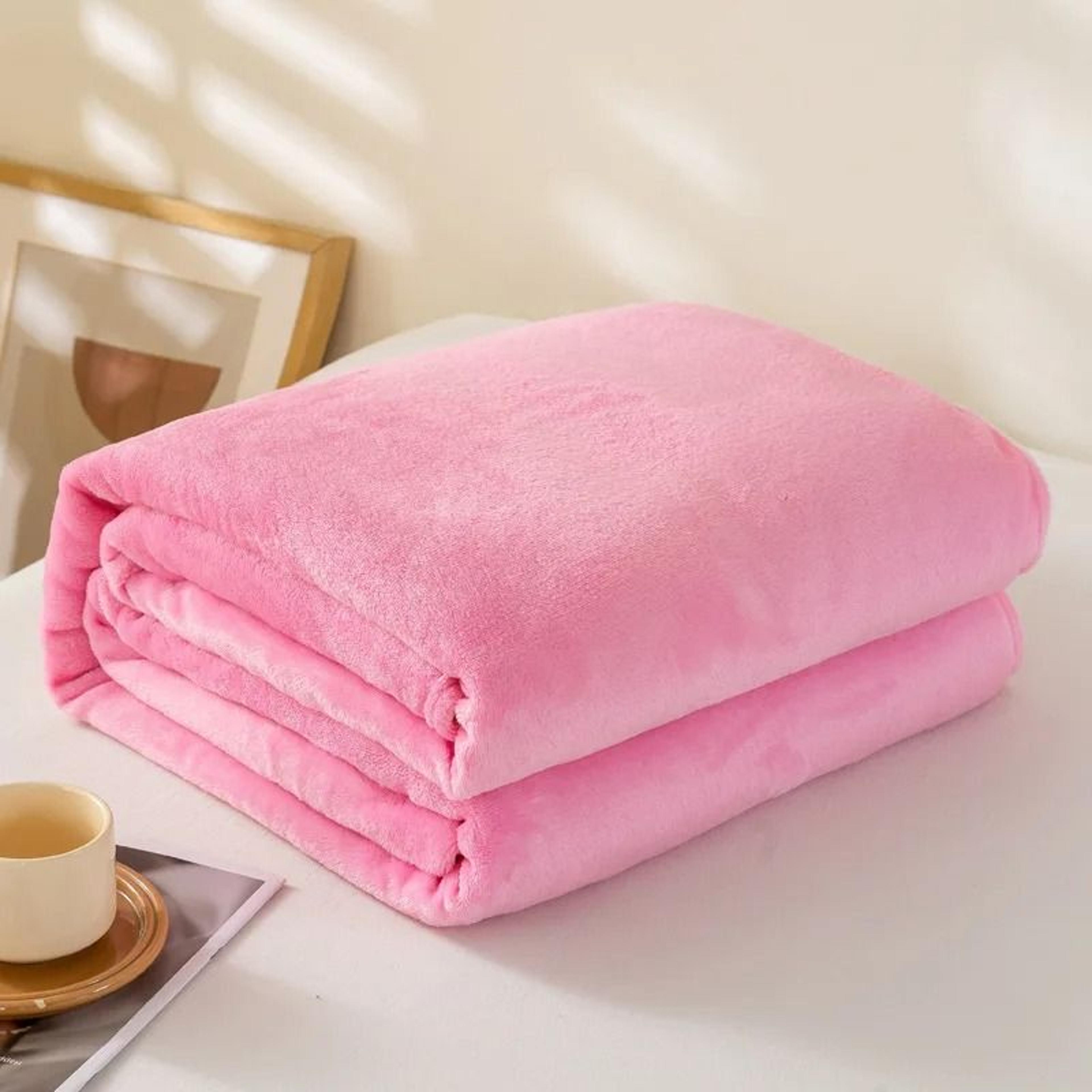 Coral Fleece Flannel Blanket Soft Warm Solid Color Bed Throw 13