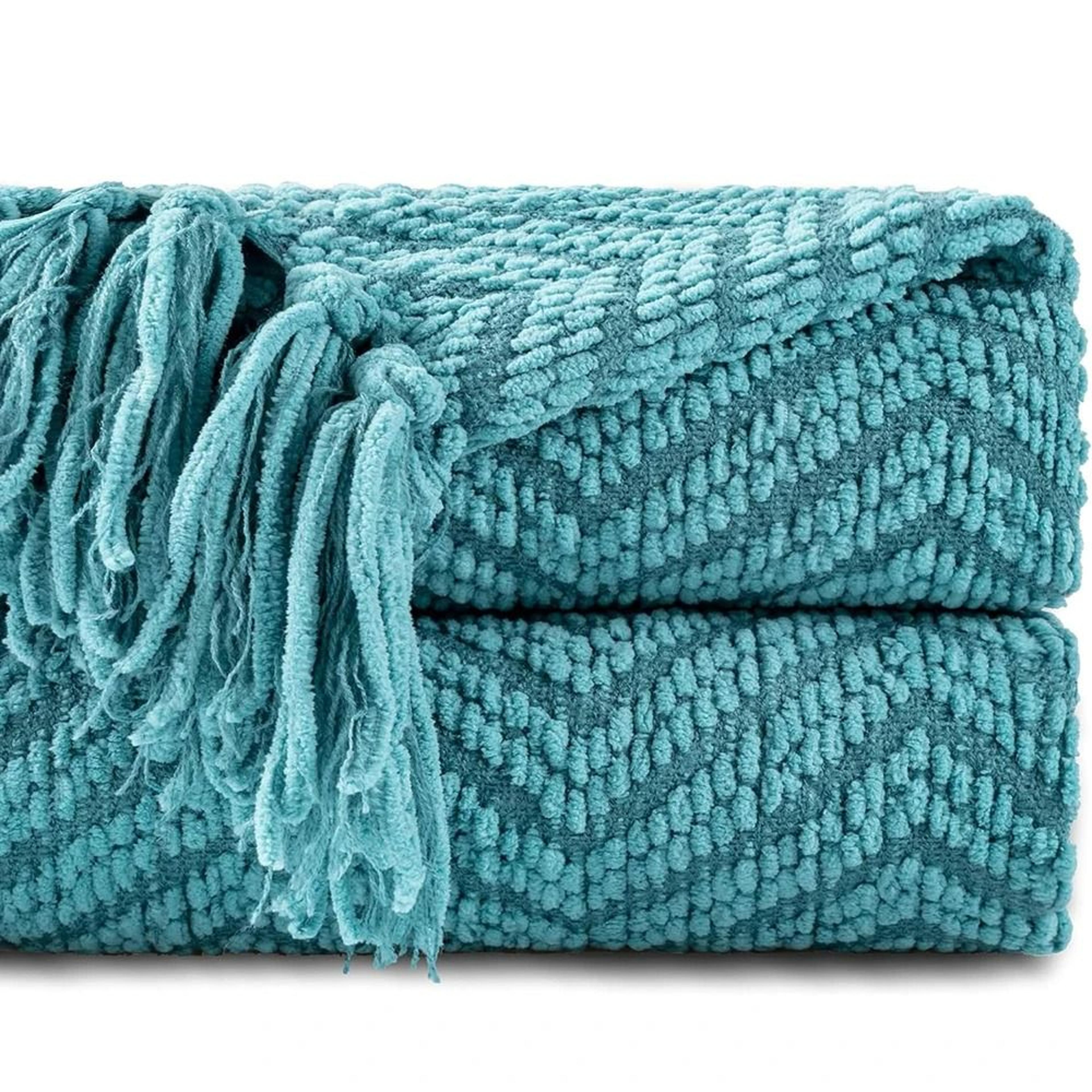 Battilo Chenille Knit Throw Blanket Soft Thick Decorative Sofa Throw 10