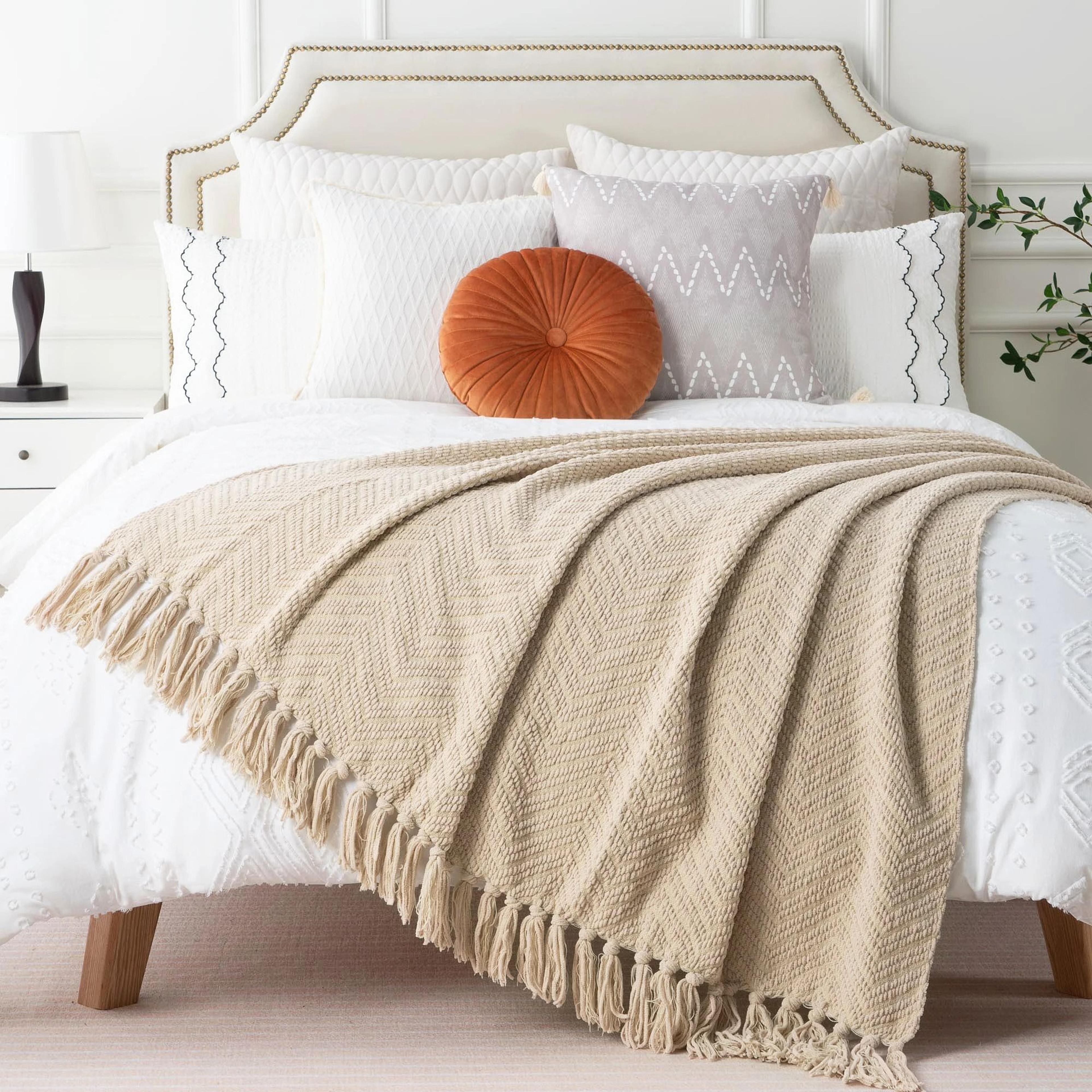 Battilo Chenille Knit Throw Blanket Soft Thick Decorative Sofa Throw 14