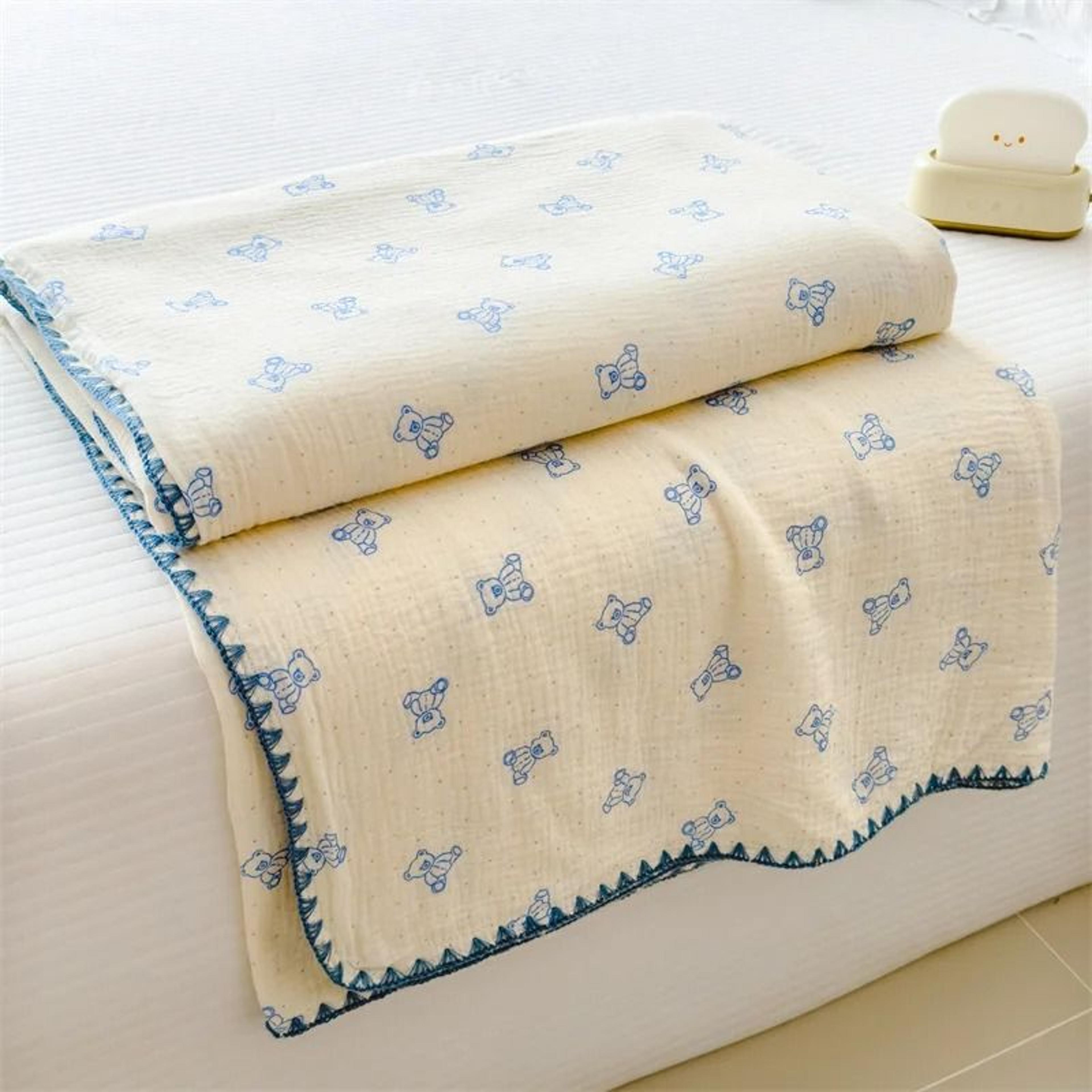 100 Cotton Double Layer Gauze Blanket Soft Cartoon Bed Throw 2