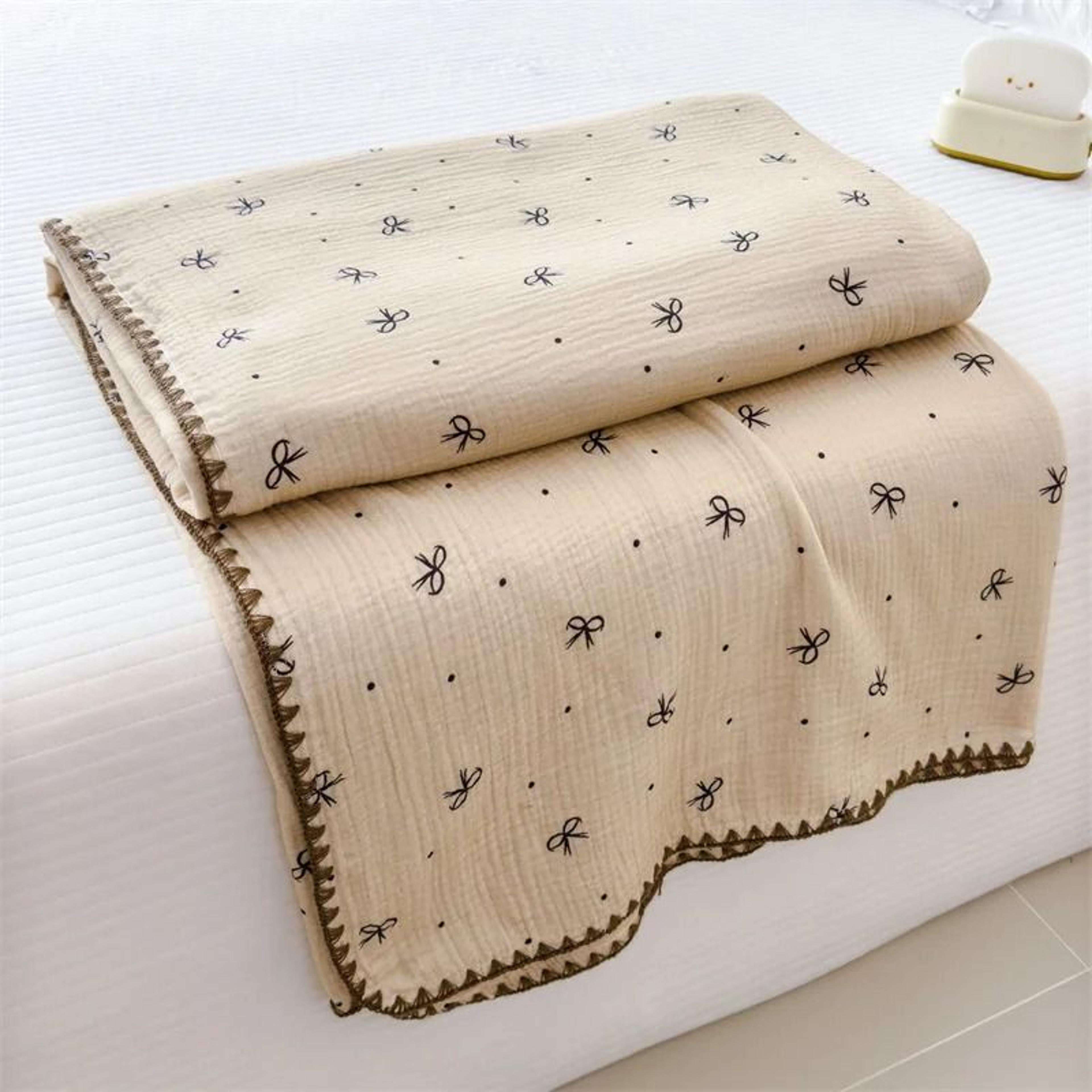 100 Cotton Double Layer Gauze Blanket Soft Cartoon Bed Throw 12