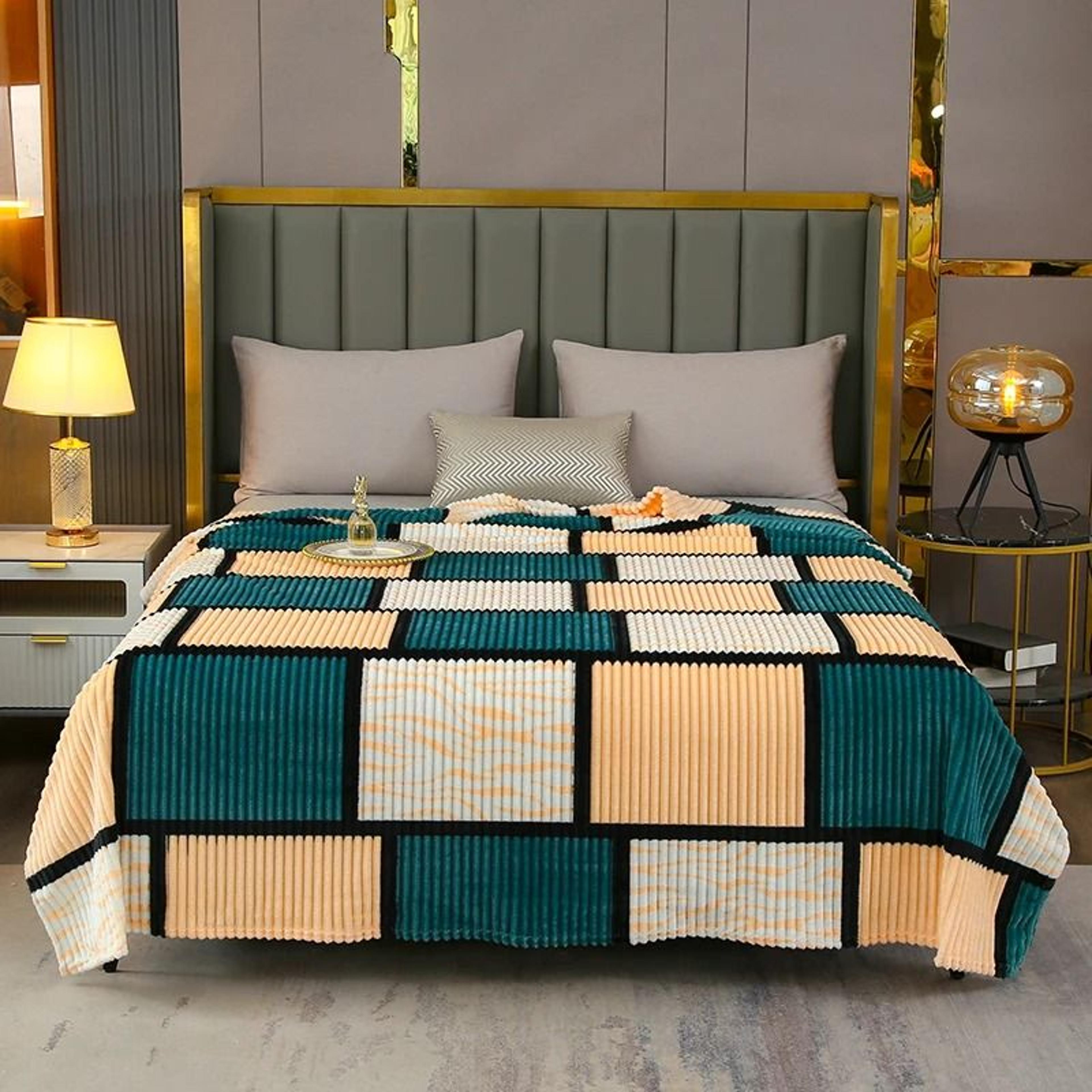 Soft Flannel Fleece Bed Blanket Warm King Queen Sofa Throw 2