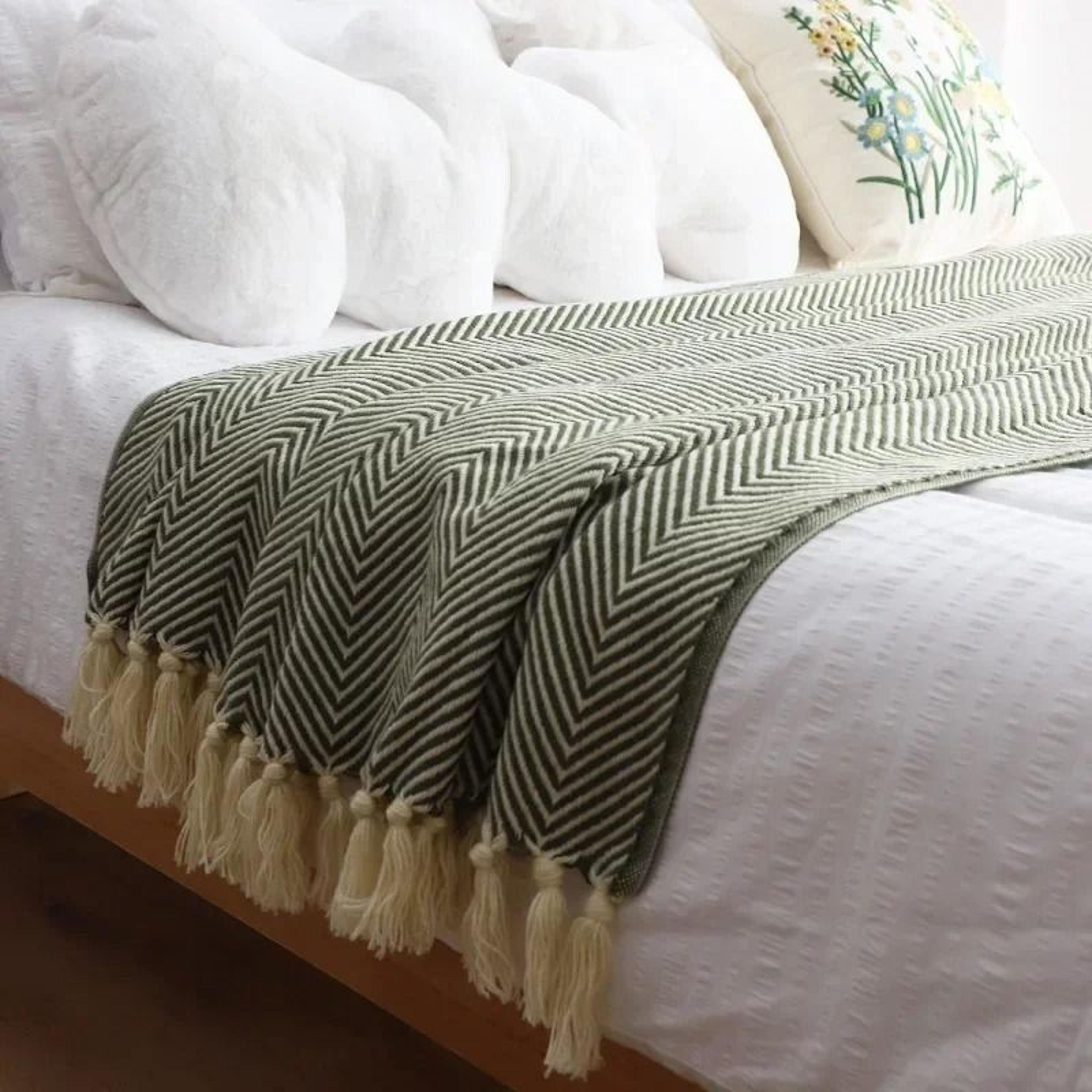 Retro Geometric Knitted Throw Blanket Nordic Sofa Bed Cover 8