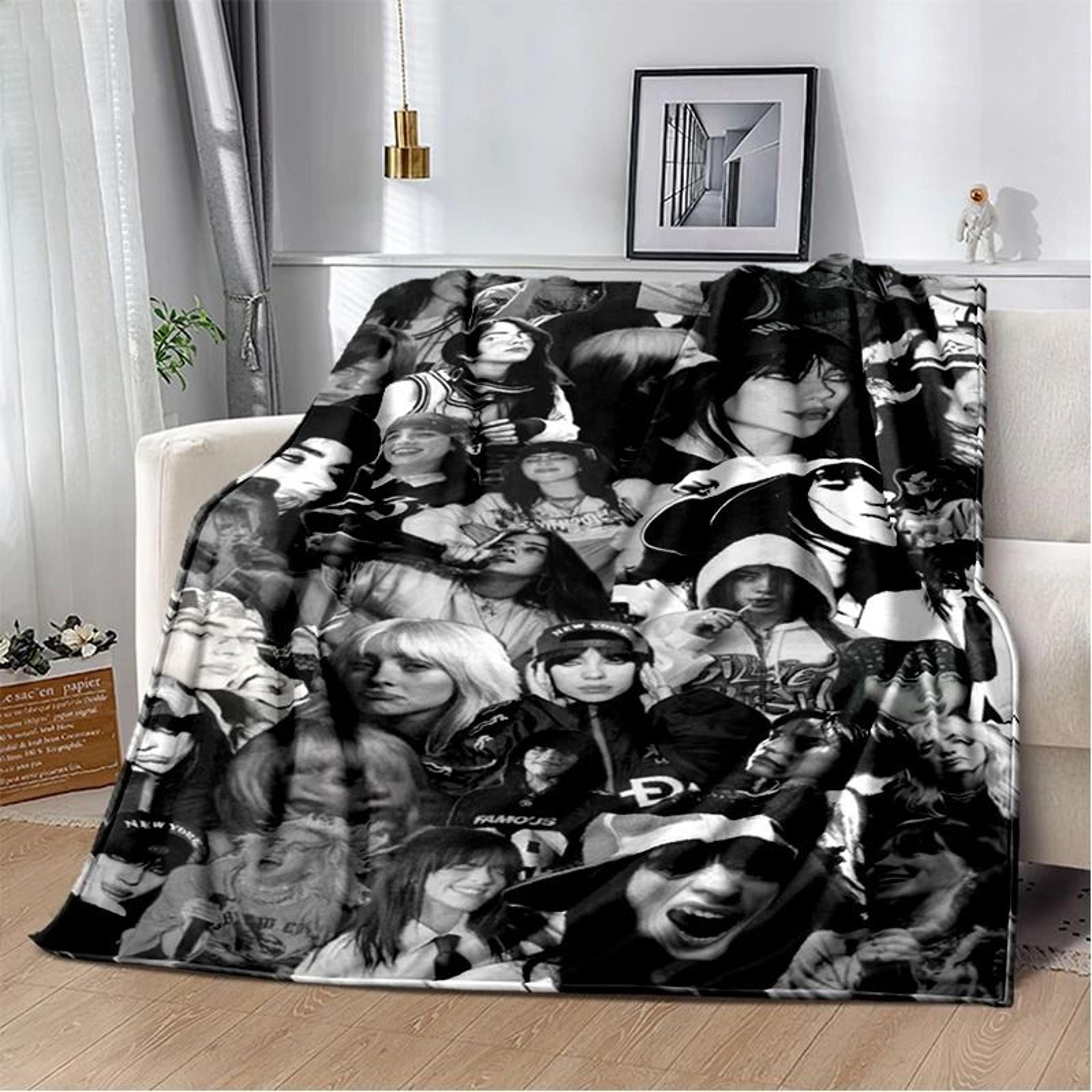 Billie Eilish Flannel Throw Blanket Soft Warm Music Fan Bed Cover 4