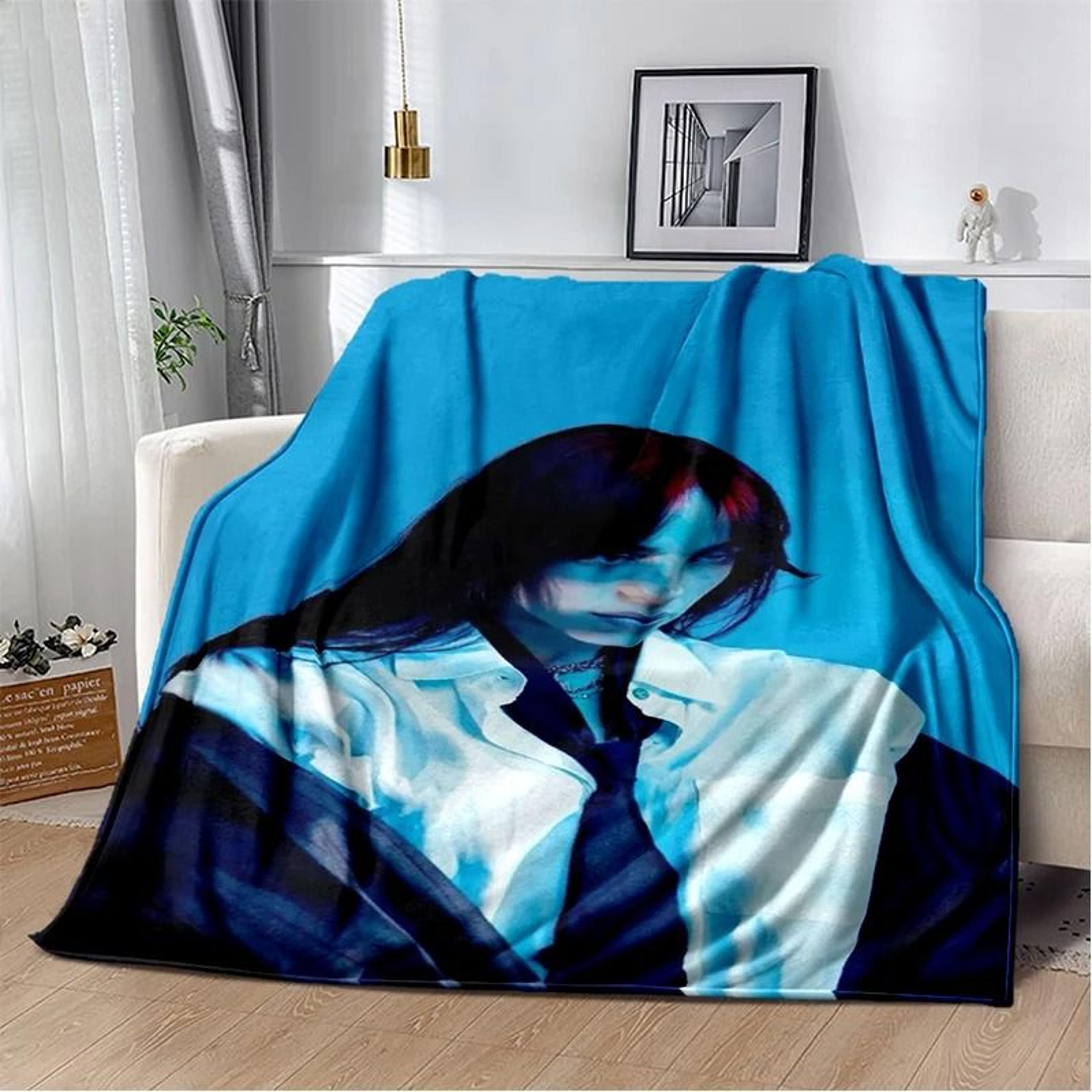 Billie Eilish Flannel Throw Blanket Soft Warm Music Fan Bed Cover 3