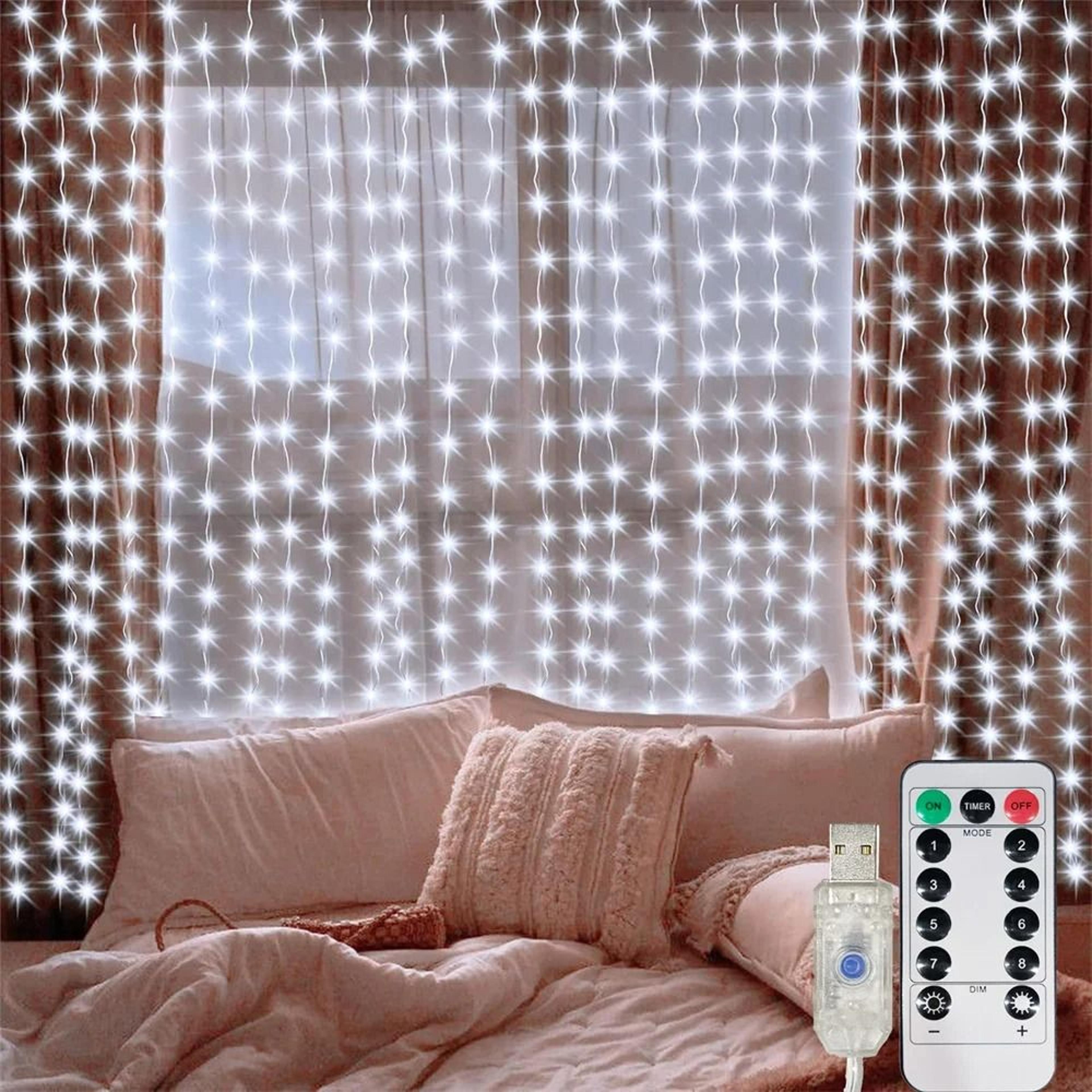 USB LED Curtain Lights 3M 6M With Remote And 8 Modes 14