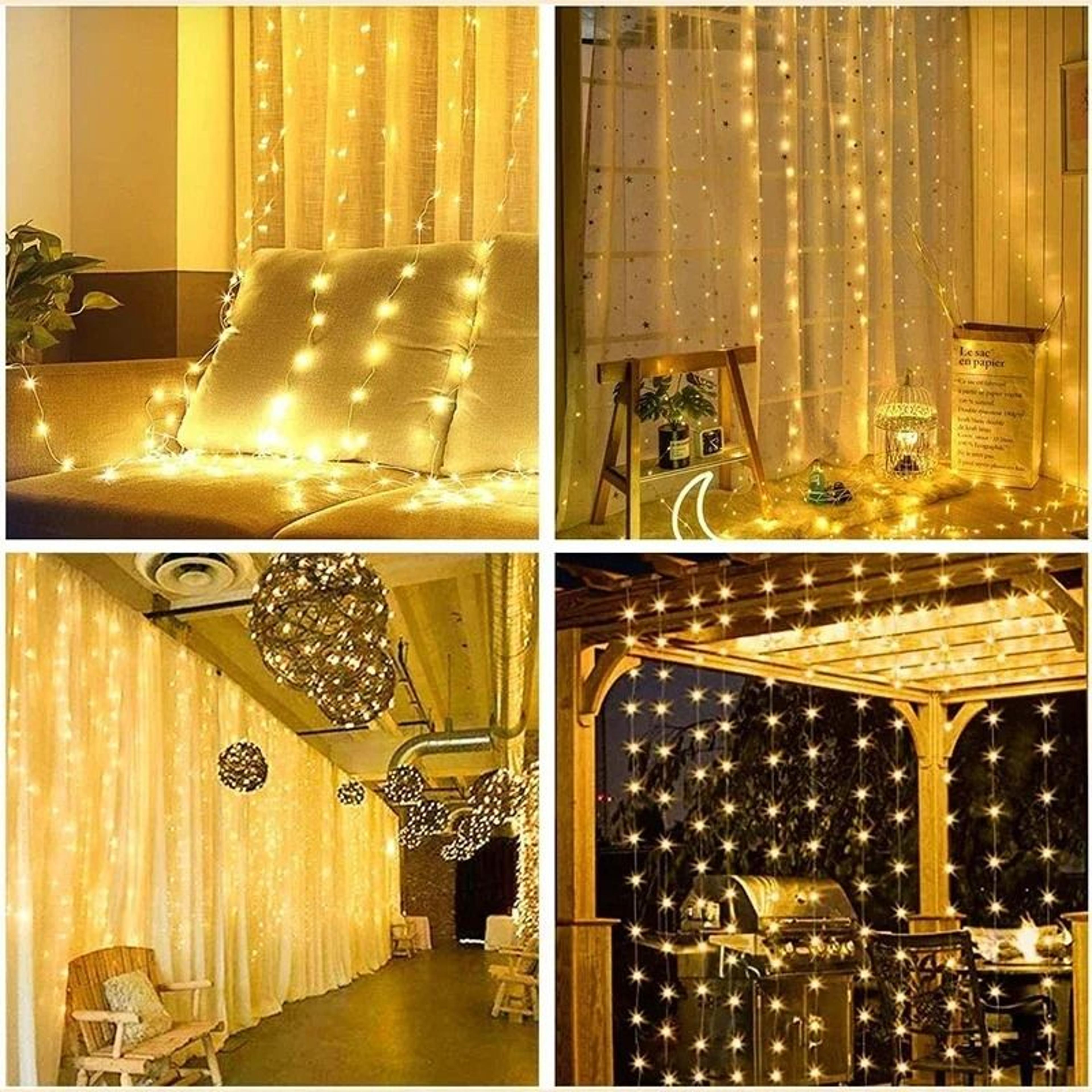 LumiDrape LED Curtain Lights USB Fairy Lights With Remote 8