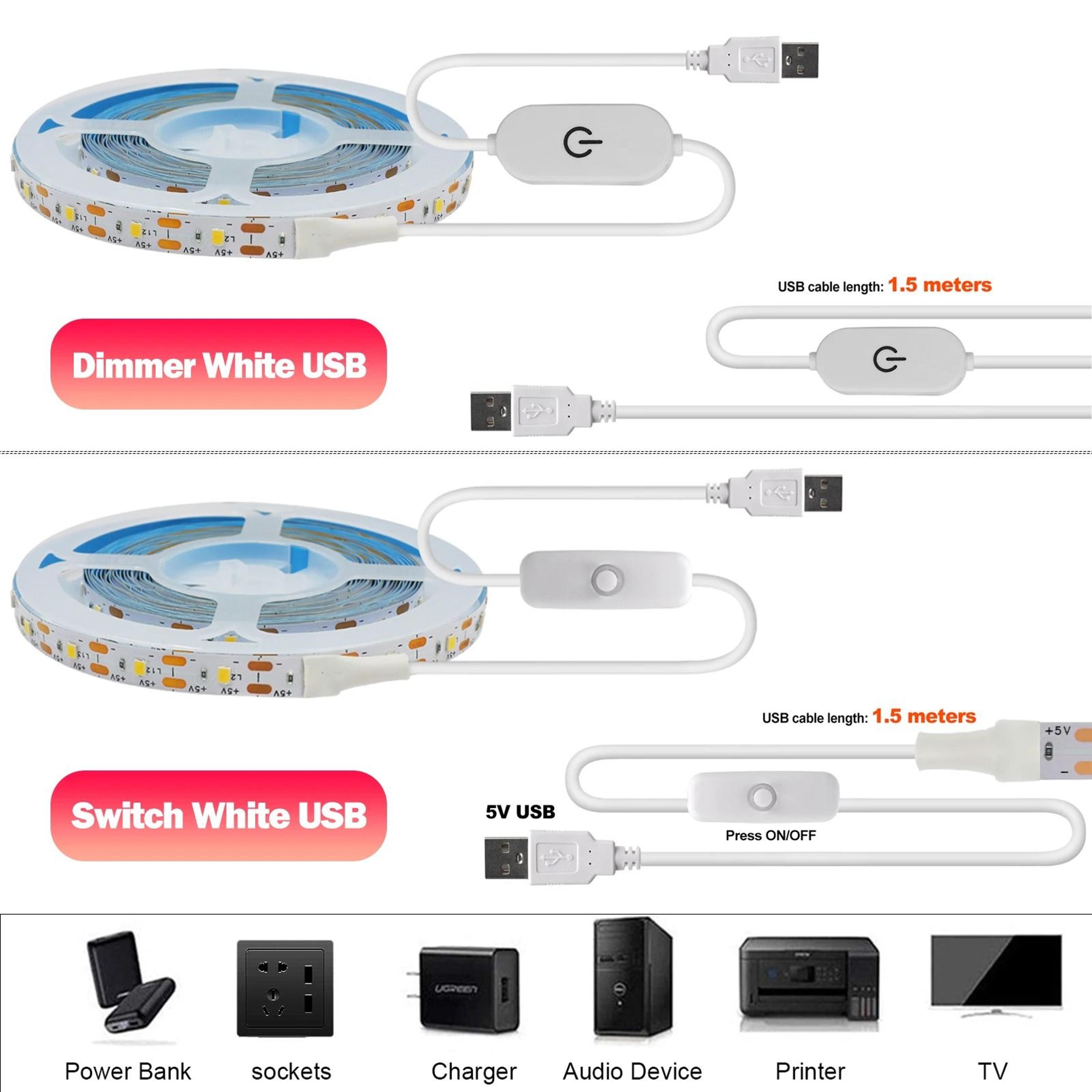 Bright 5V USB LED Strip With Dimmer For Effortless Cabinet Lighting 8