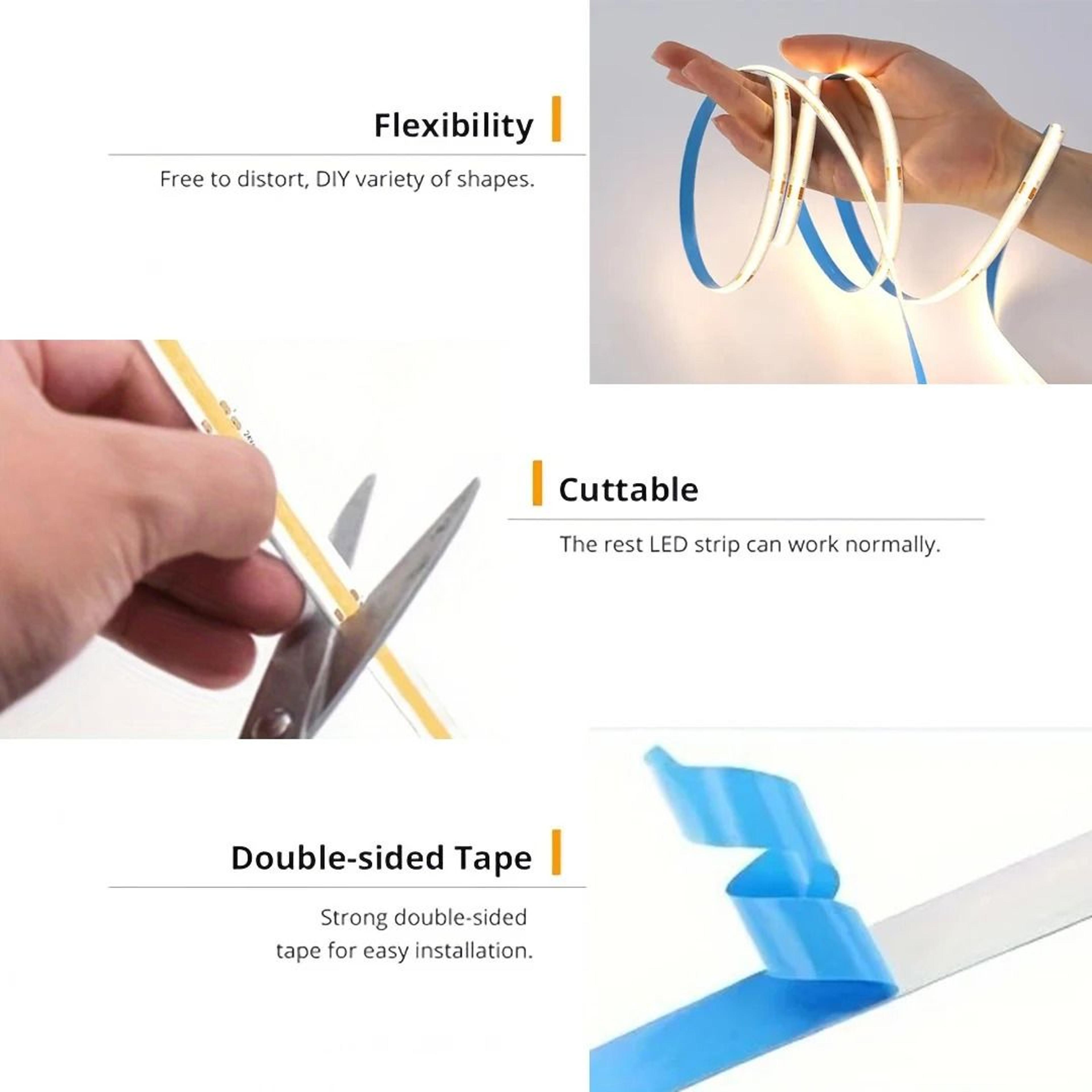 Dimmable USB COB LED Strip For Smooth Adjustable Home Accent Lighting 7