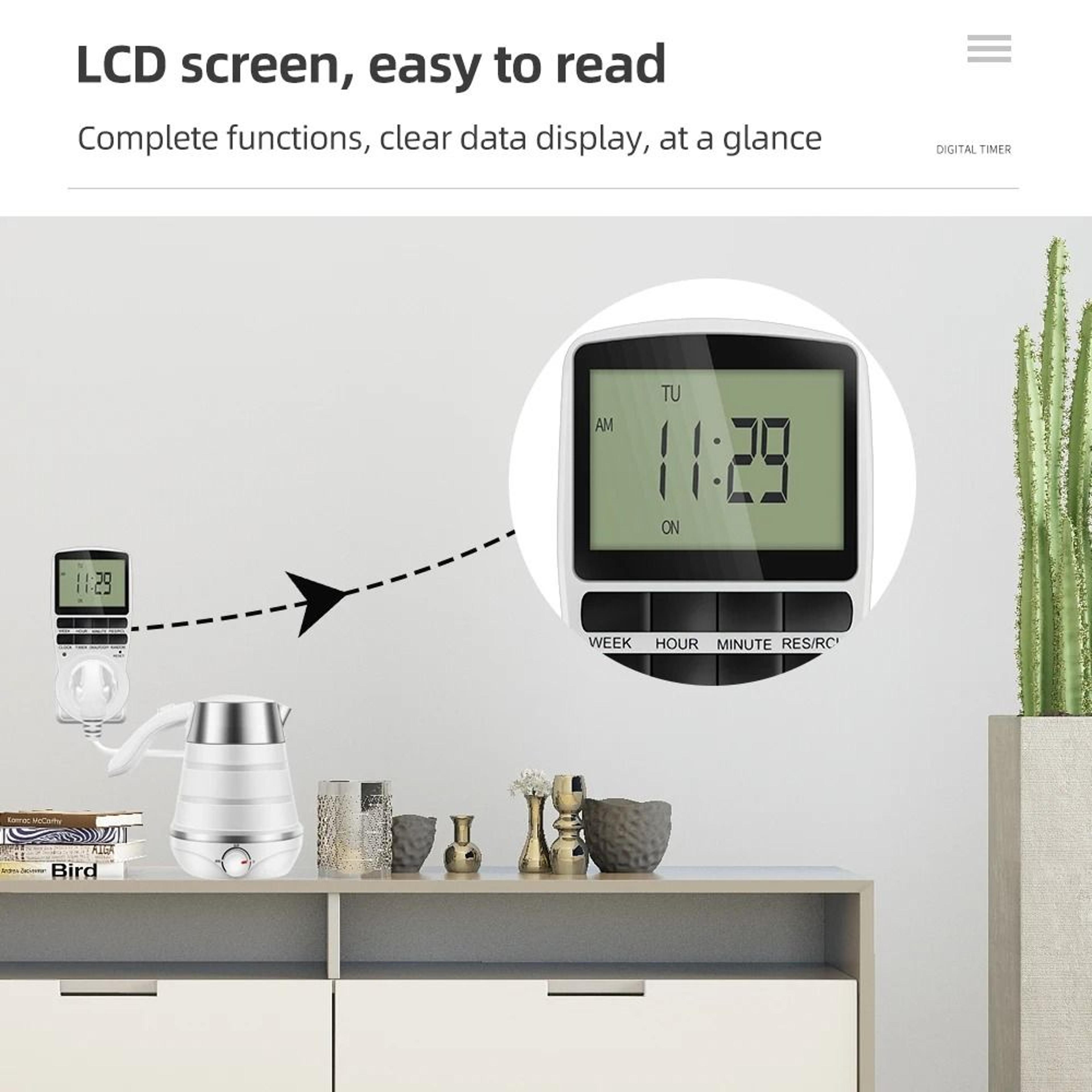 Smart Seven Day Digital Timer Socket For Effortless Appliance Scheduling Control 6