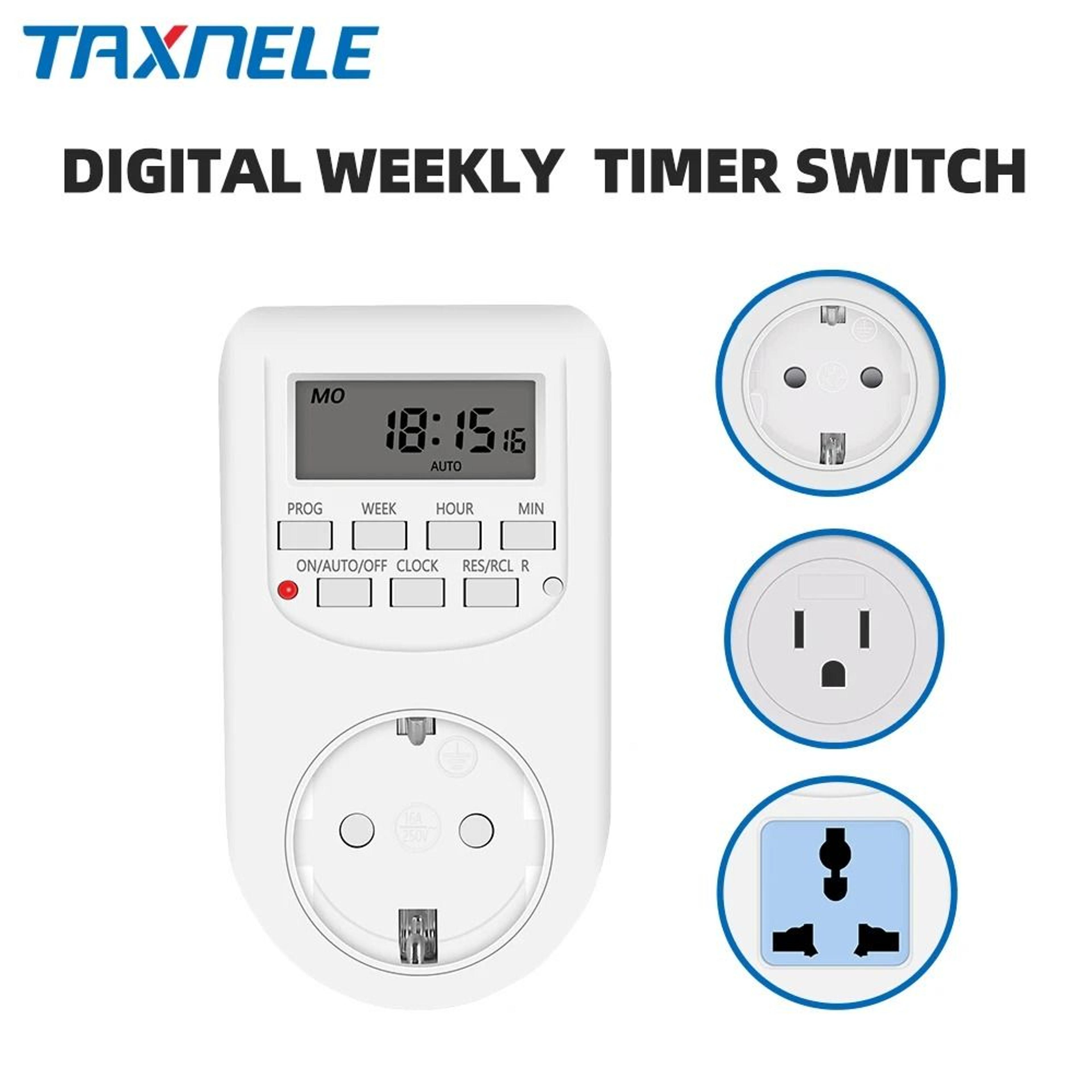Effortless Weekly Programmable Outlet Timer For Reliable Home Appliance Automation Control 0