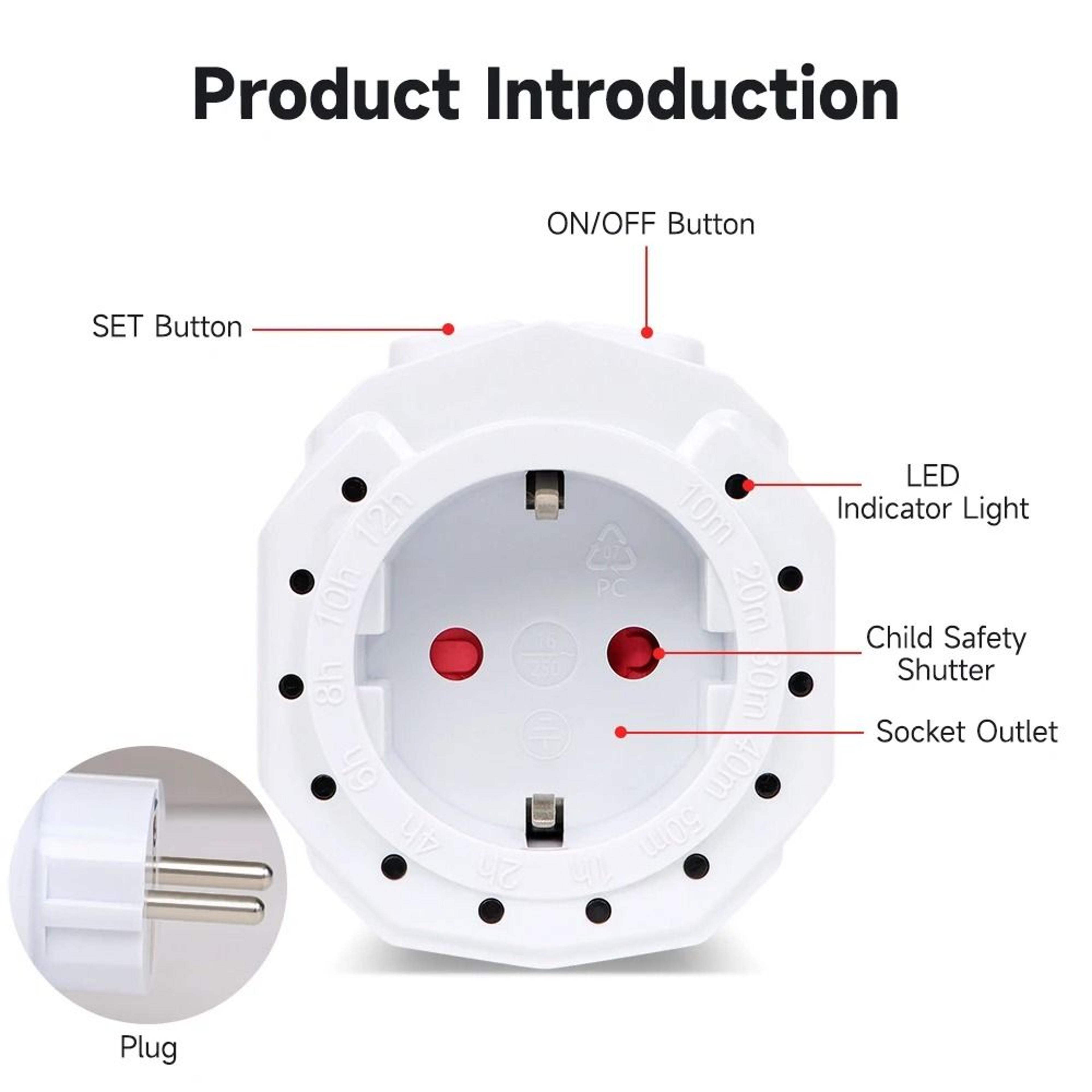 EasySet Countdown Timer Outlet And EU Plug Timer 2