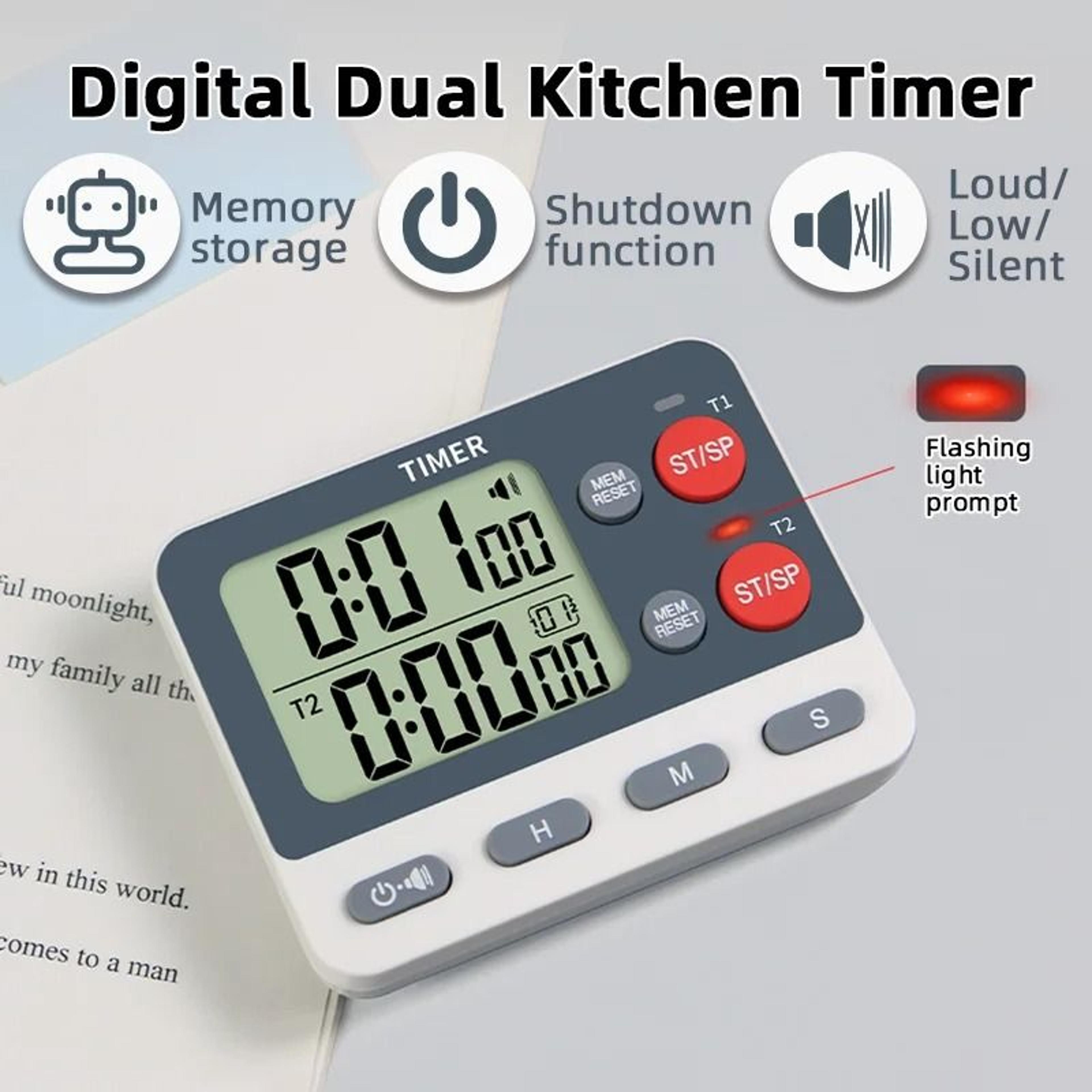 TwinTrack Dual Kitchen Timer And Magnetic Cooking Timer 5