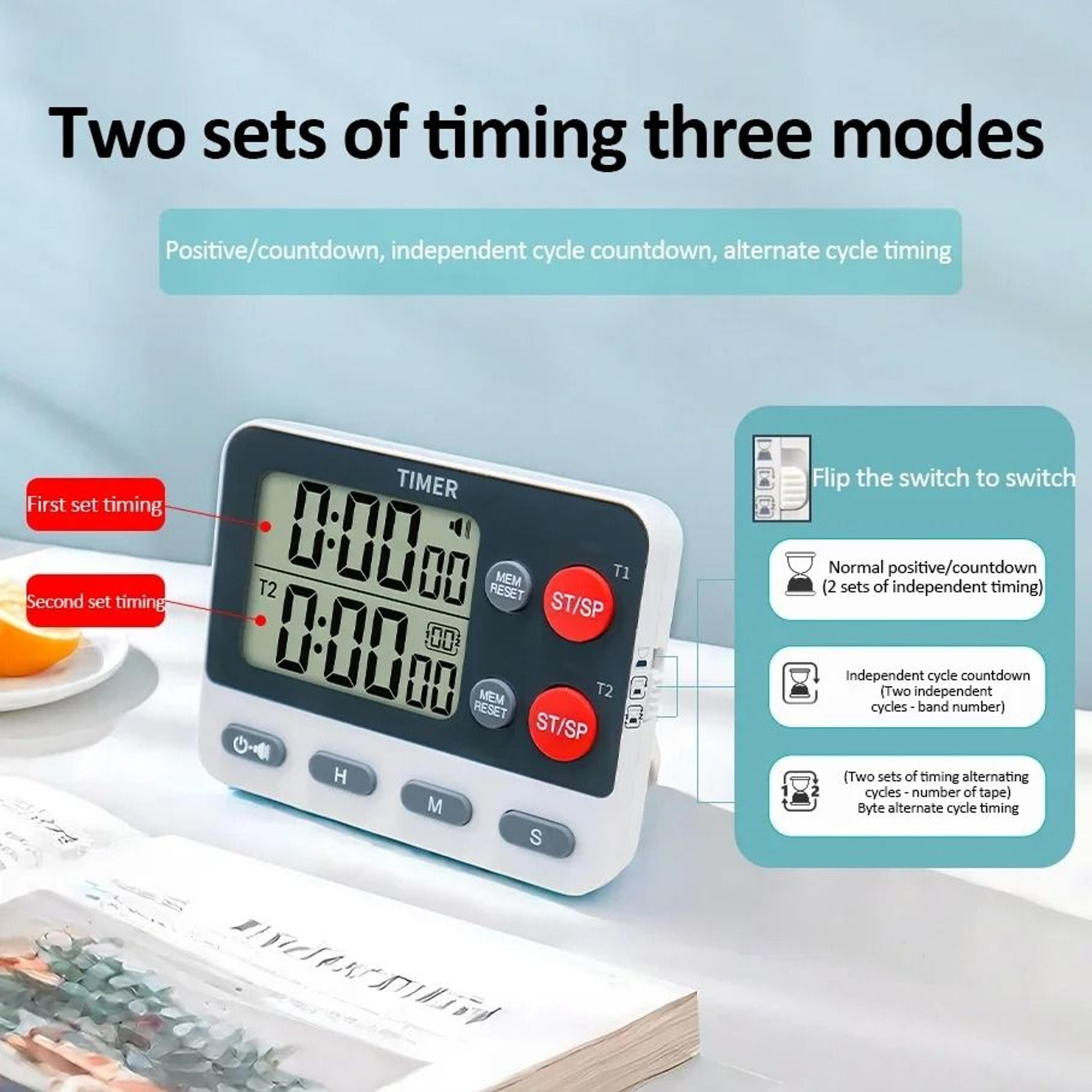 TwinTrack Dual Kitchen Timer And Magnetic Cooking Timer 6
