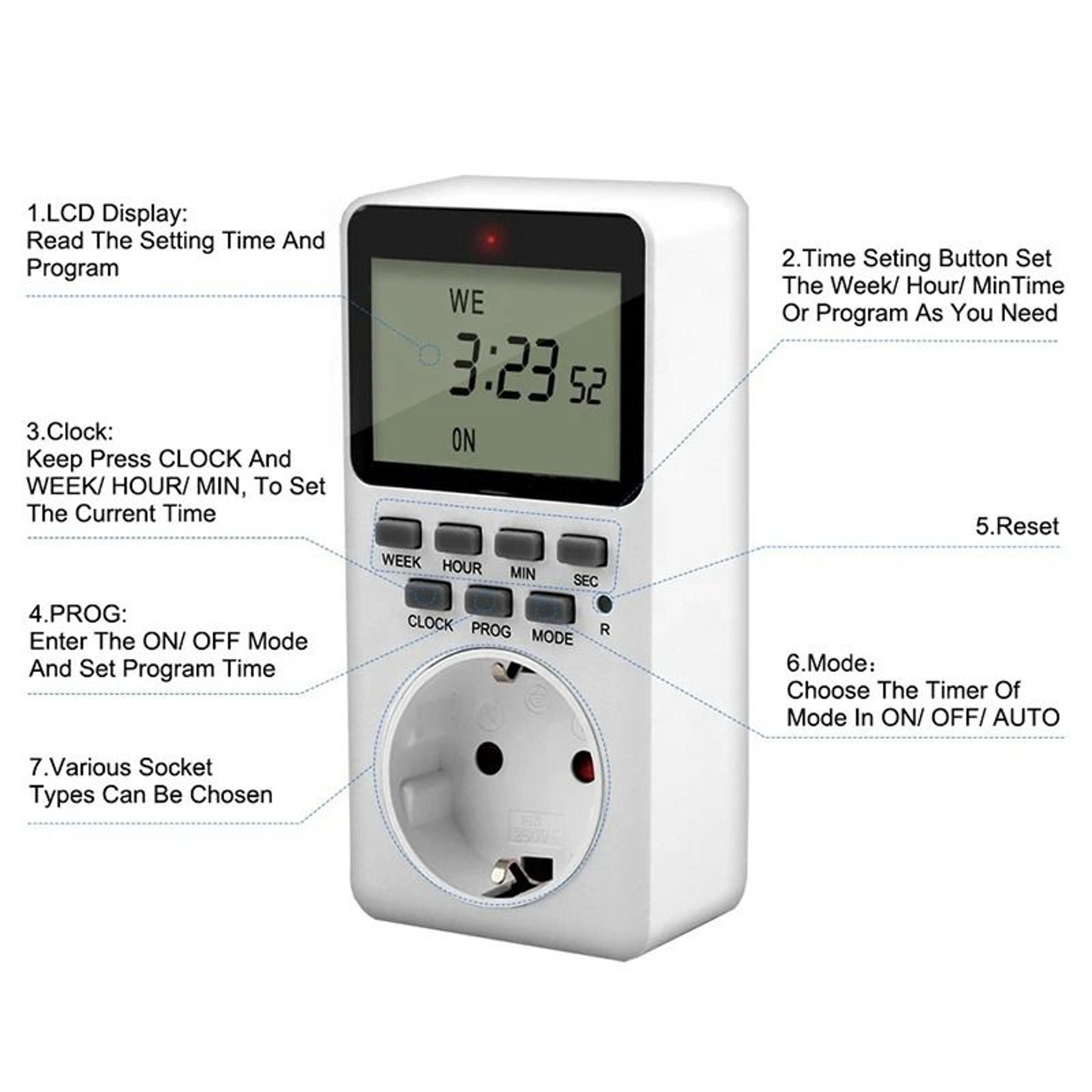 PowerCycle Weekly Digital Timer And Programmable Timer Plug 4