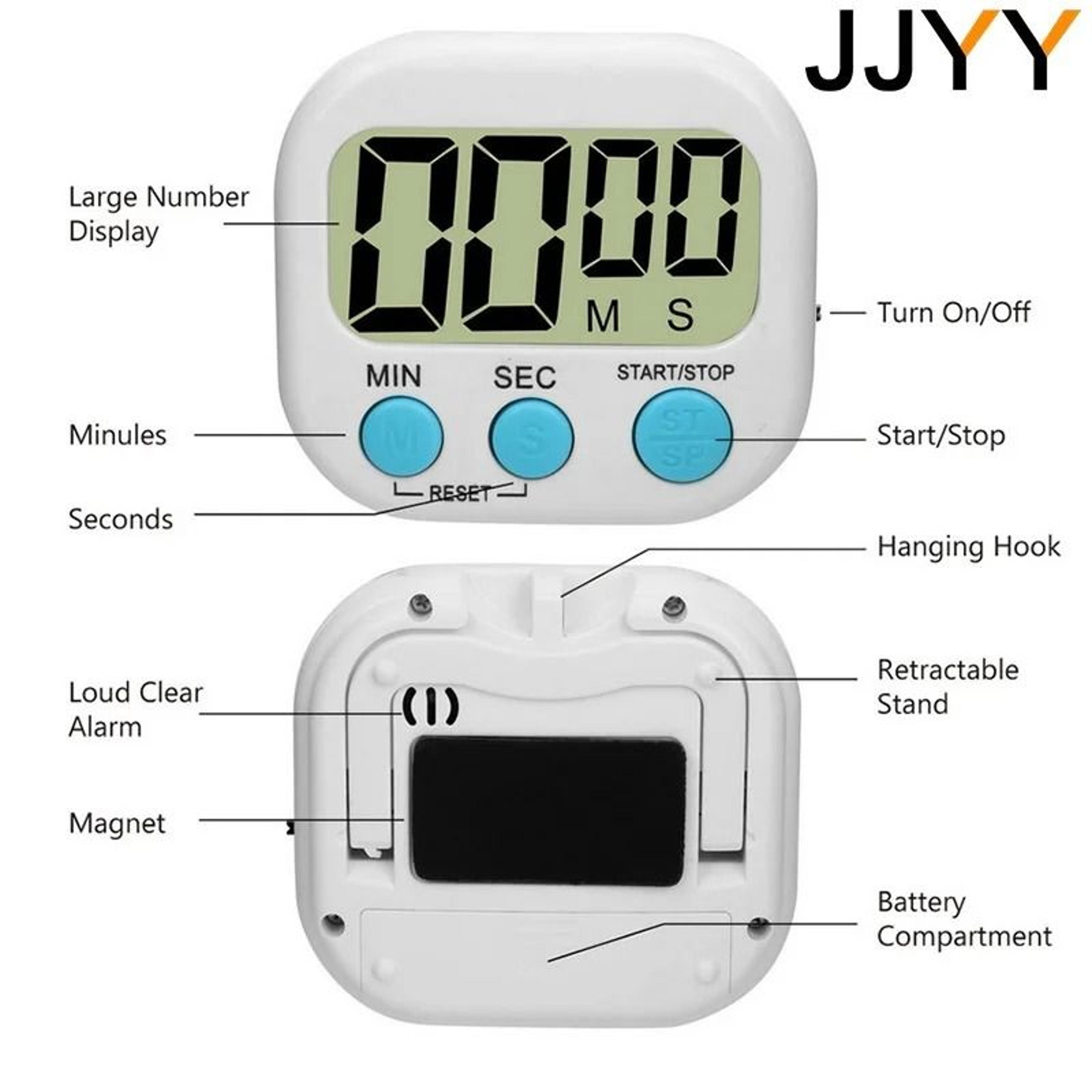Stonego ClearView Digital Kitchen Timer With Magnetic Back And Loud Alarm 8