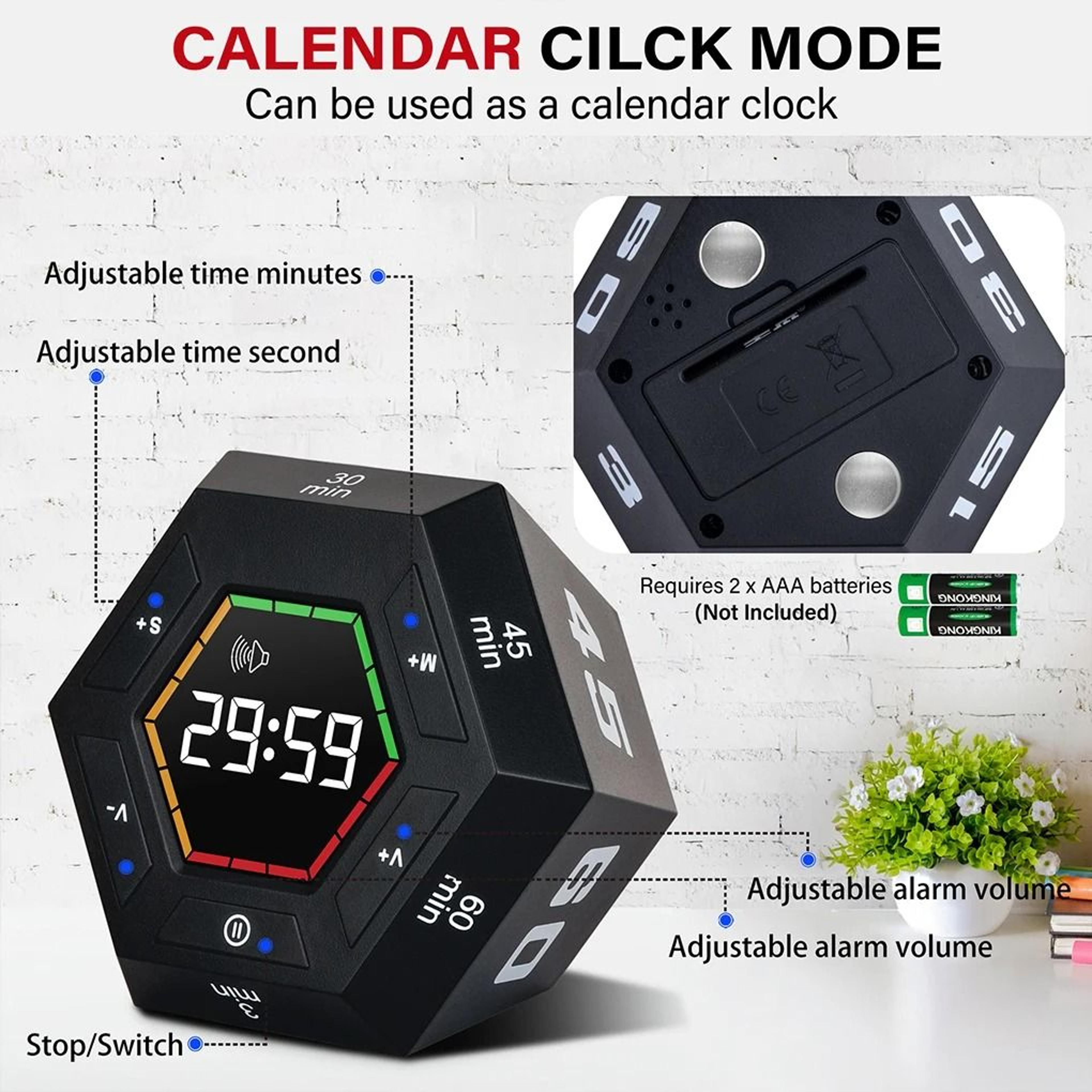 FlipFocus Hexagonal Flip Timer And Magnetic Kitchen Timer 7