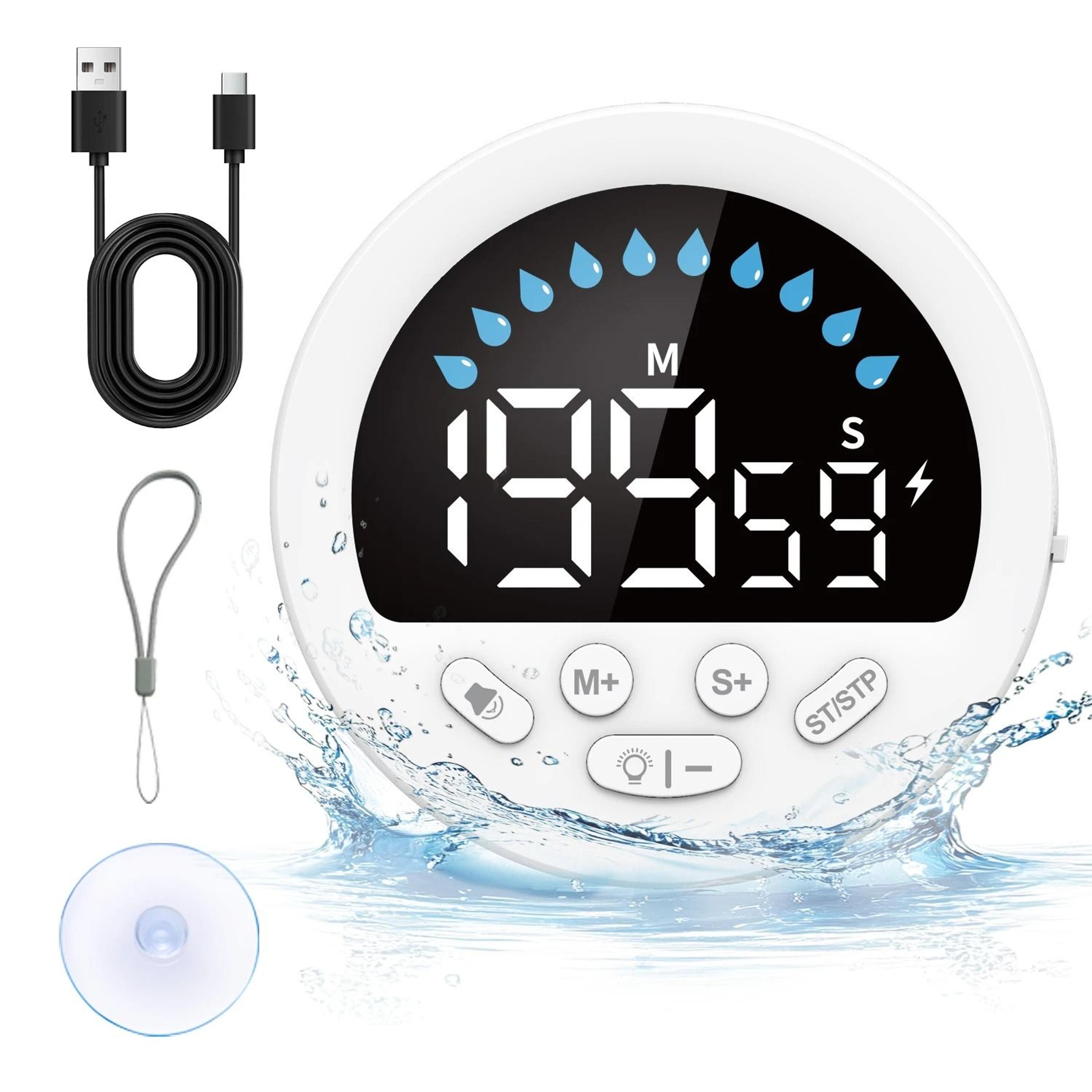 AquaTrack Waterproof Shower Timer With LED Display 1