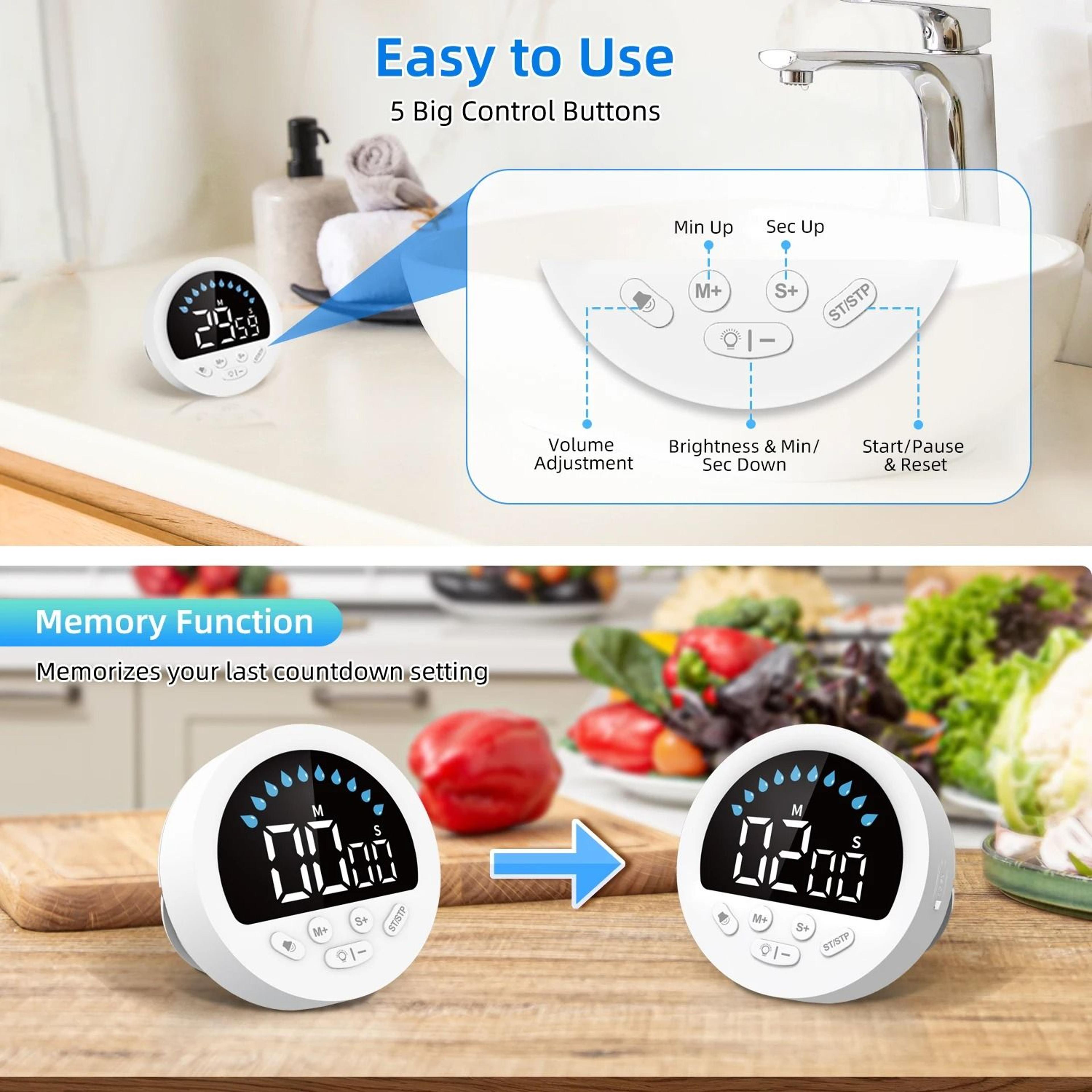 AquaTrack Waterproof Shower Timer With LED Display 2