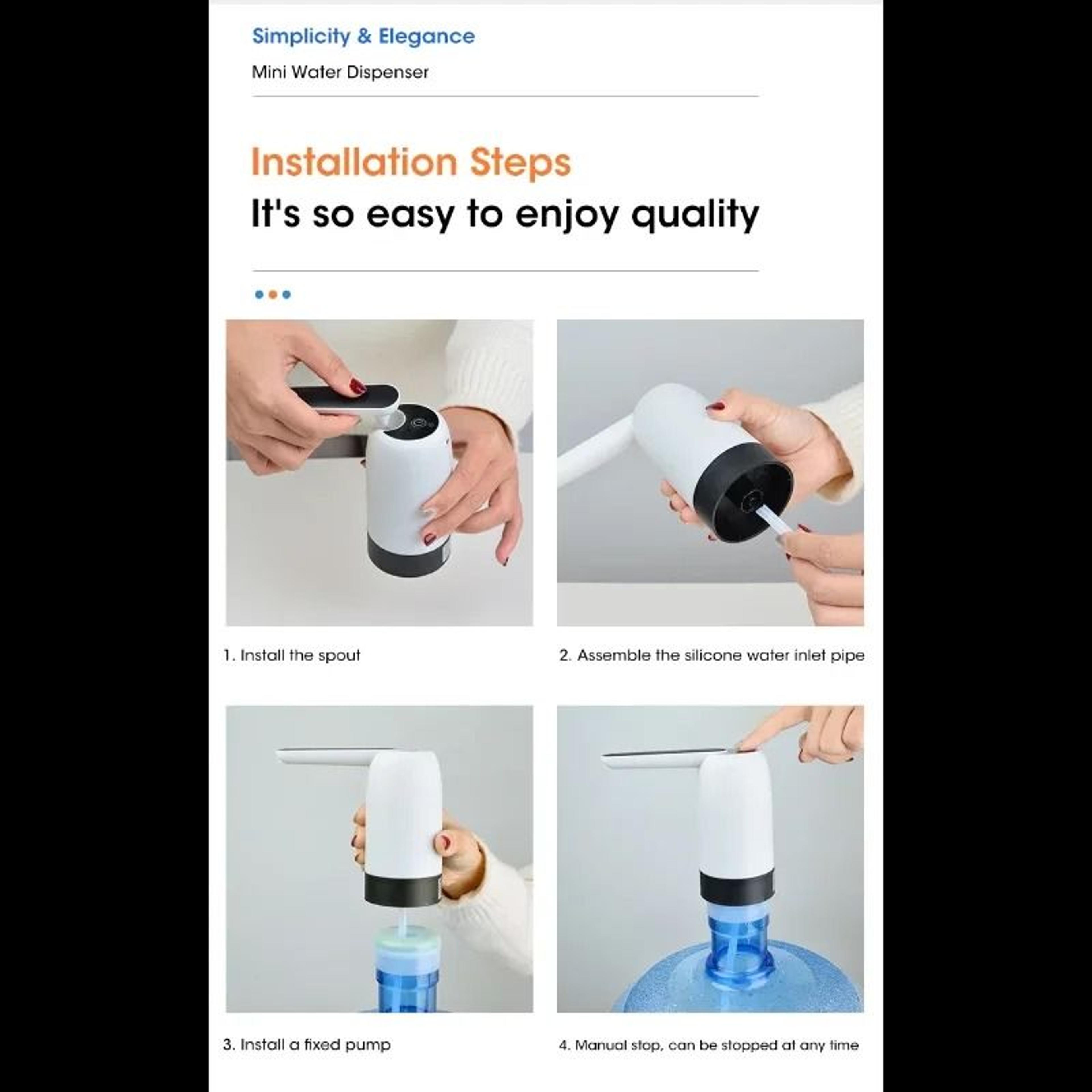 AquaTap Automatic Water Bottle Pump With USB Rechargeable Dispenser 4
