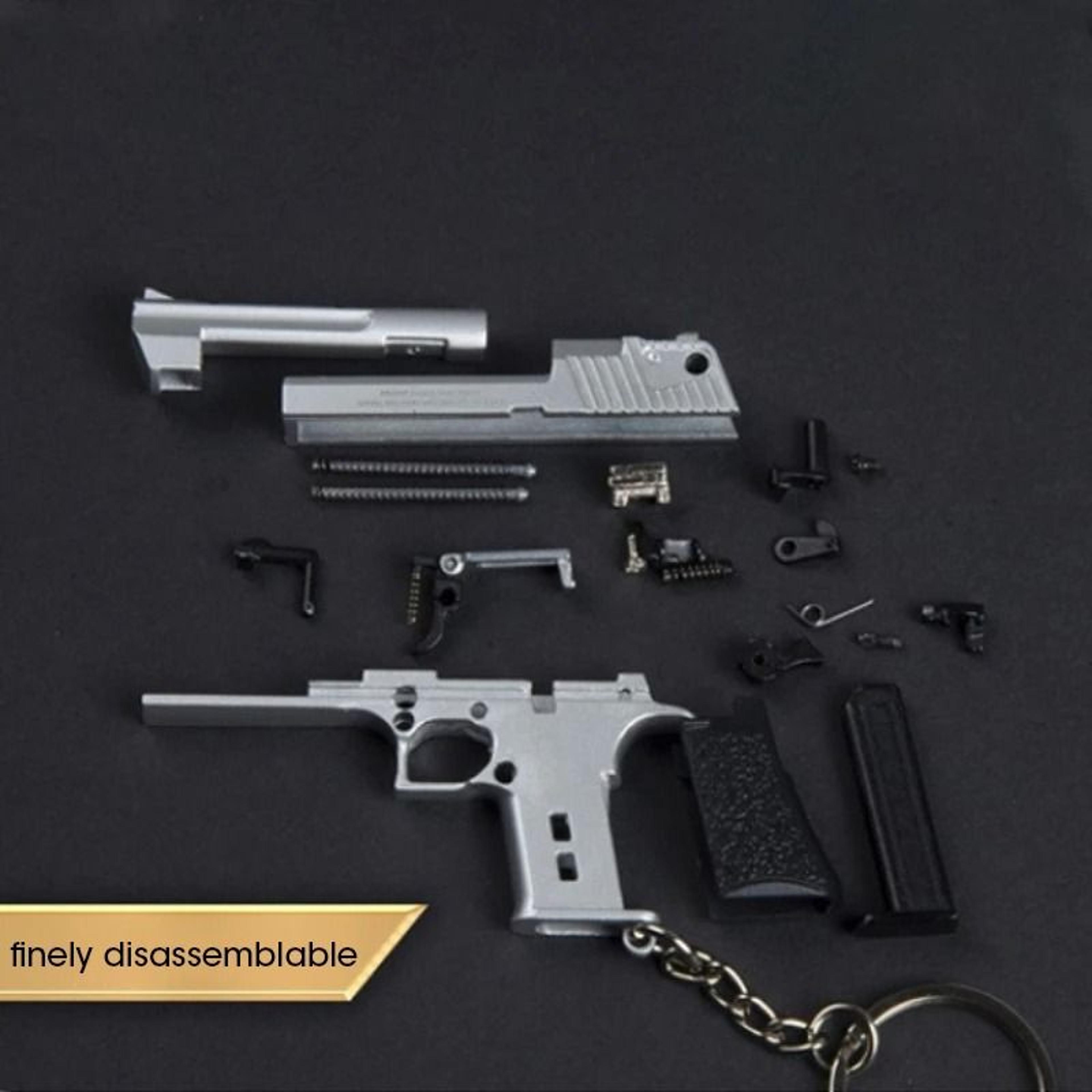 DesertEdge Alloy Pistol Keychain With Miniature Collector Model Detail 4