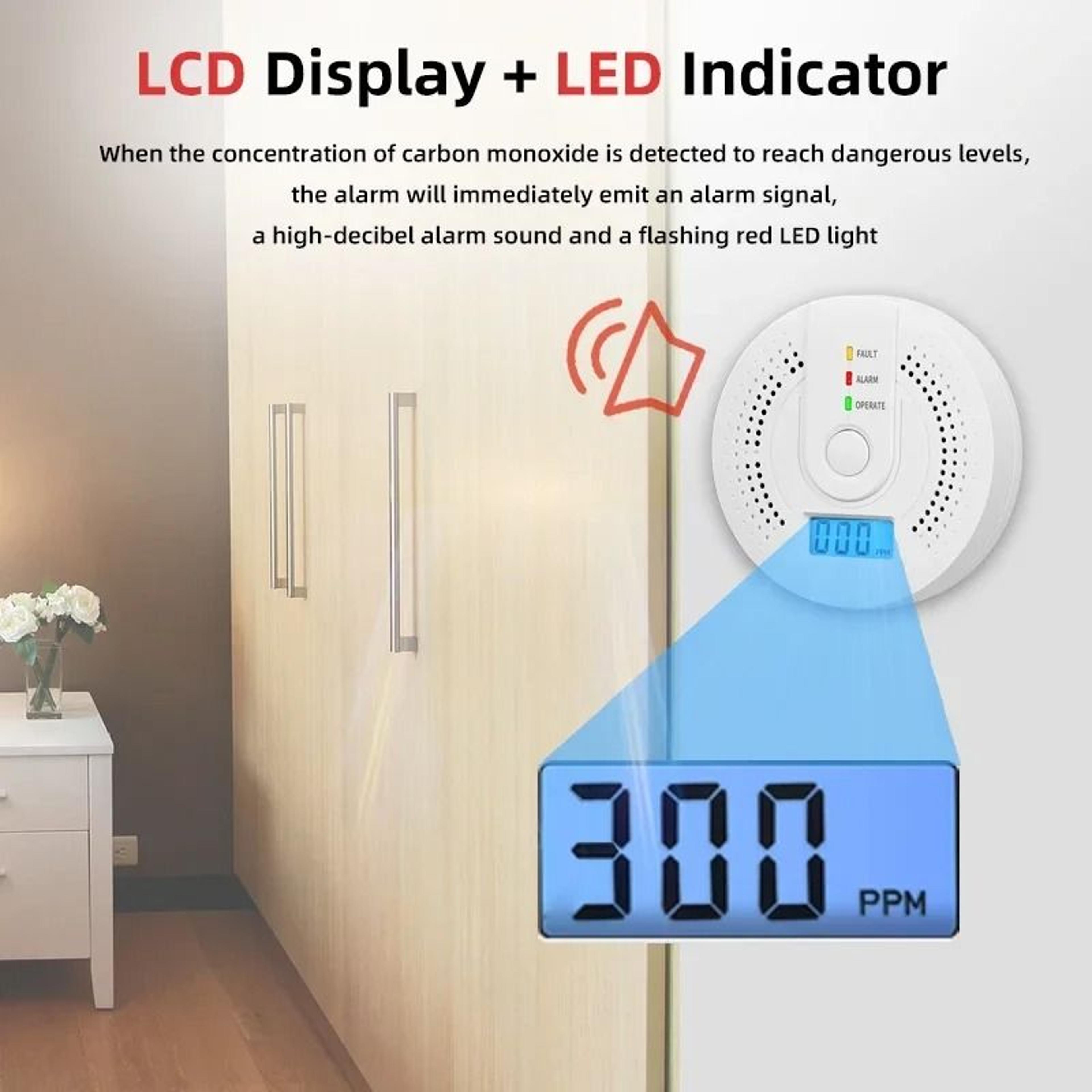 SafeView Carbon Monoxide Detector With LCD Warning Alarm 4