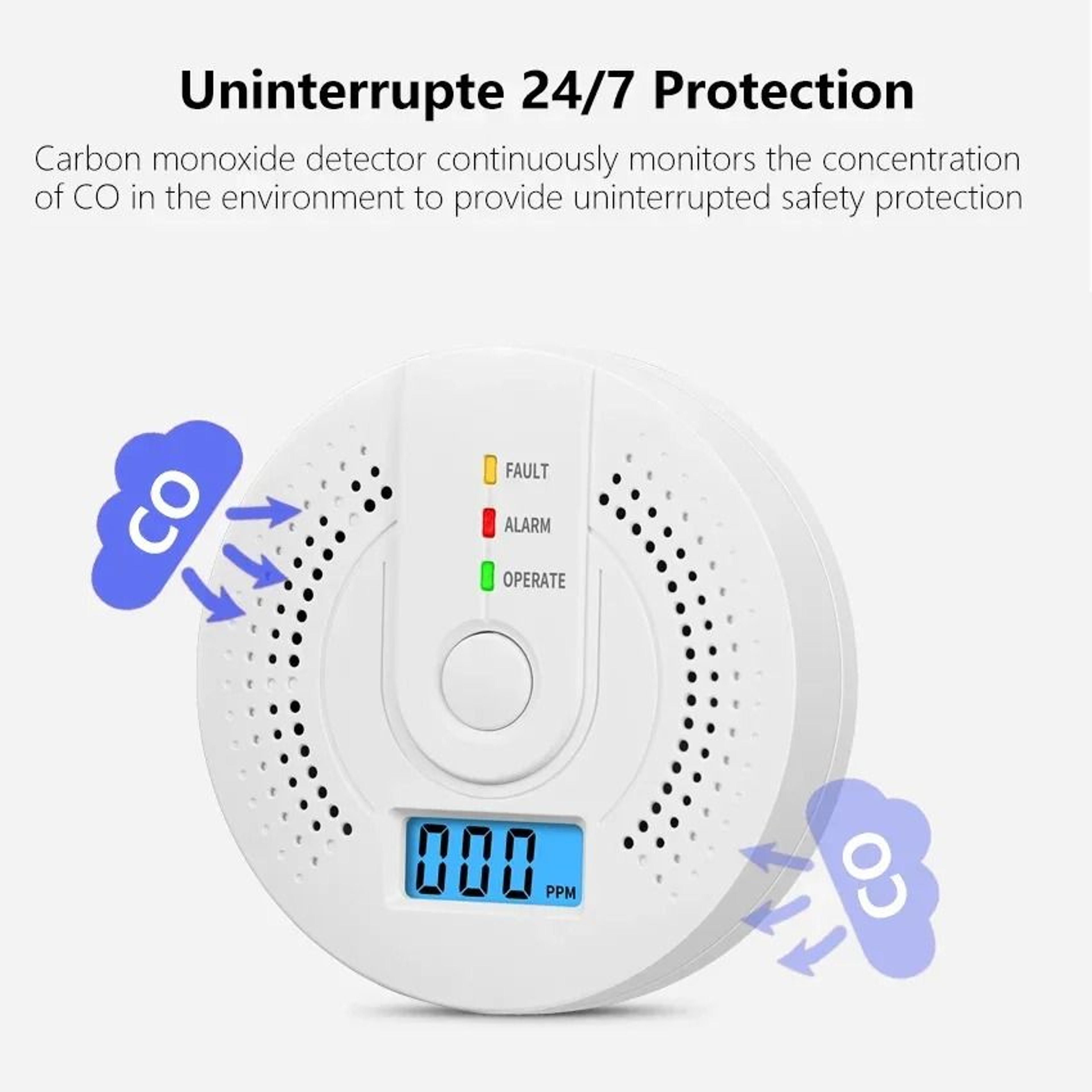 SafeView Carbon Monoxide Detector With LCD Warning Alarm 5
