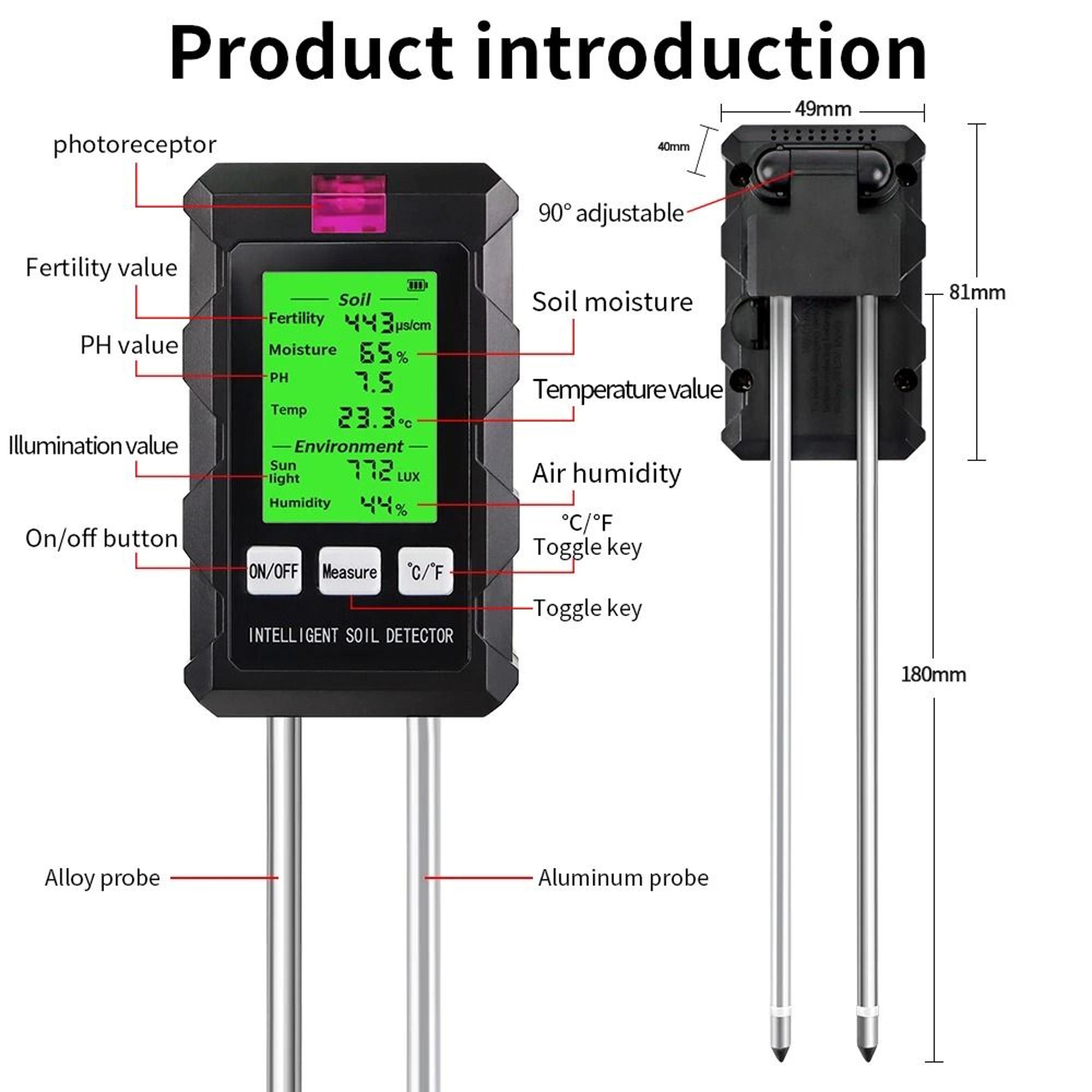 GrowSense 6in1 Soil Tester For Complete Plant Care 2