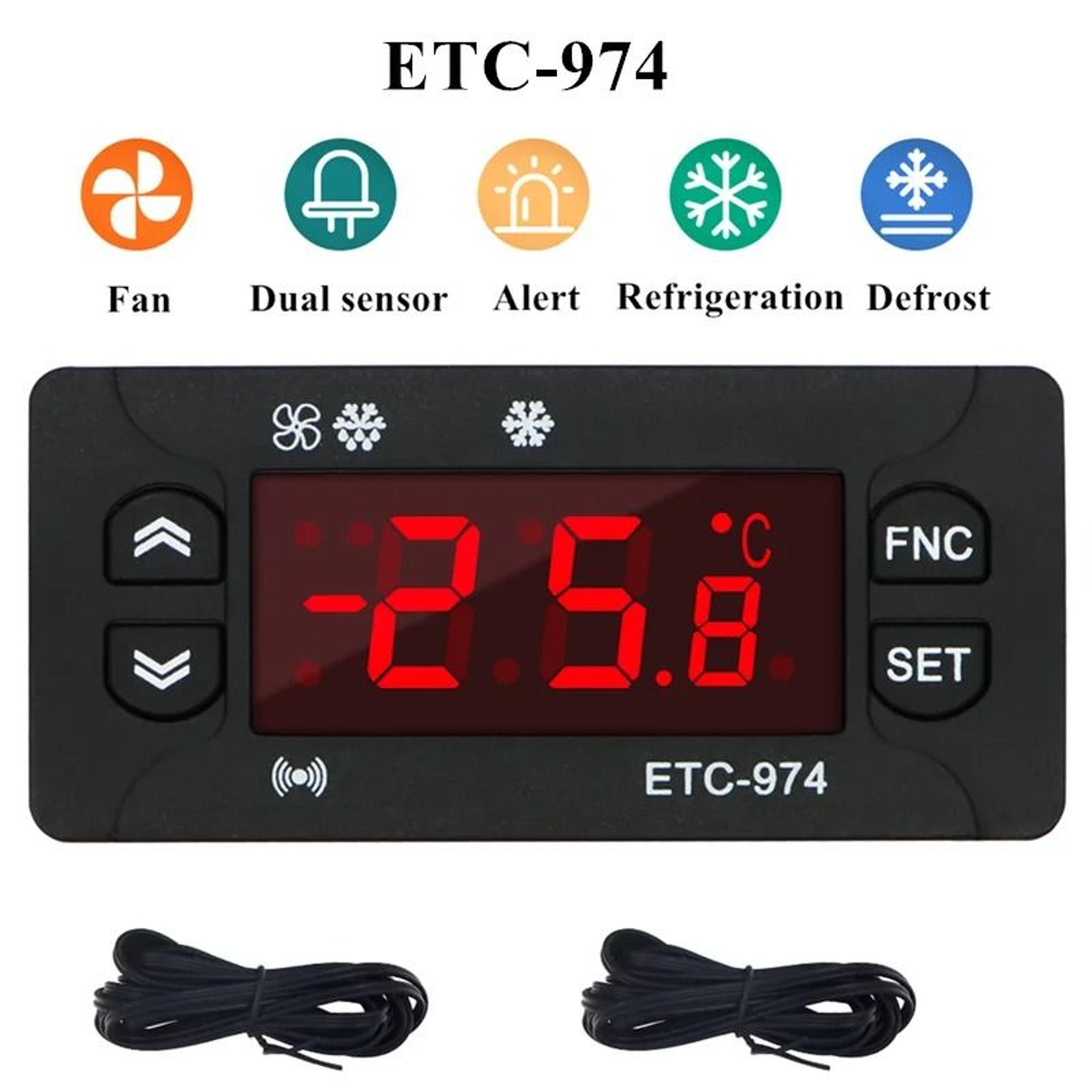ETC974 Digital Temperature Controller With Dual NTC Sensors 6