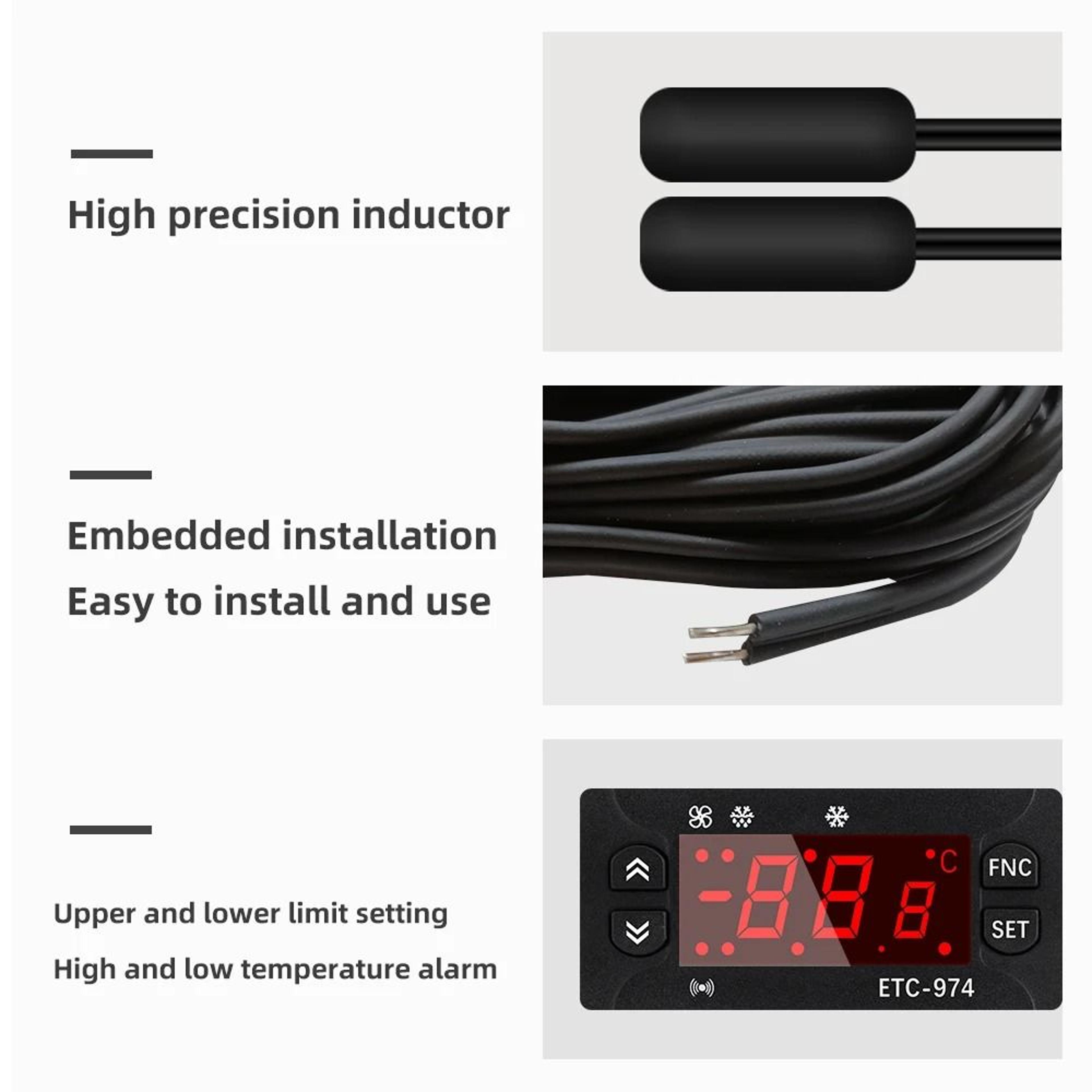 ETC974 Digital Temperature Controller With Dual NTC Sensors 5