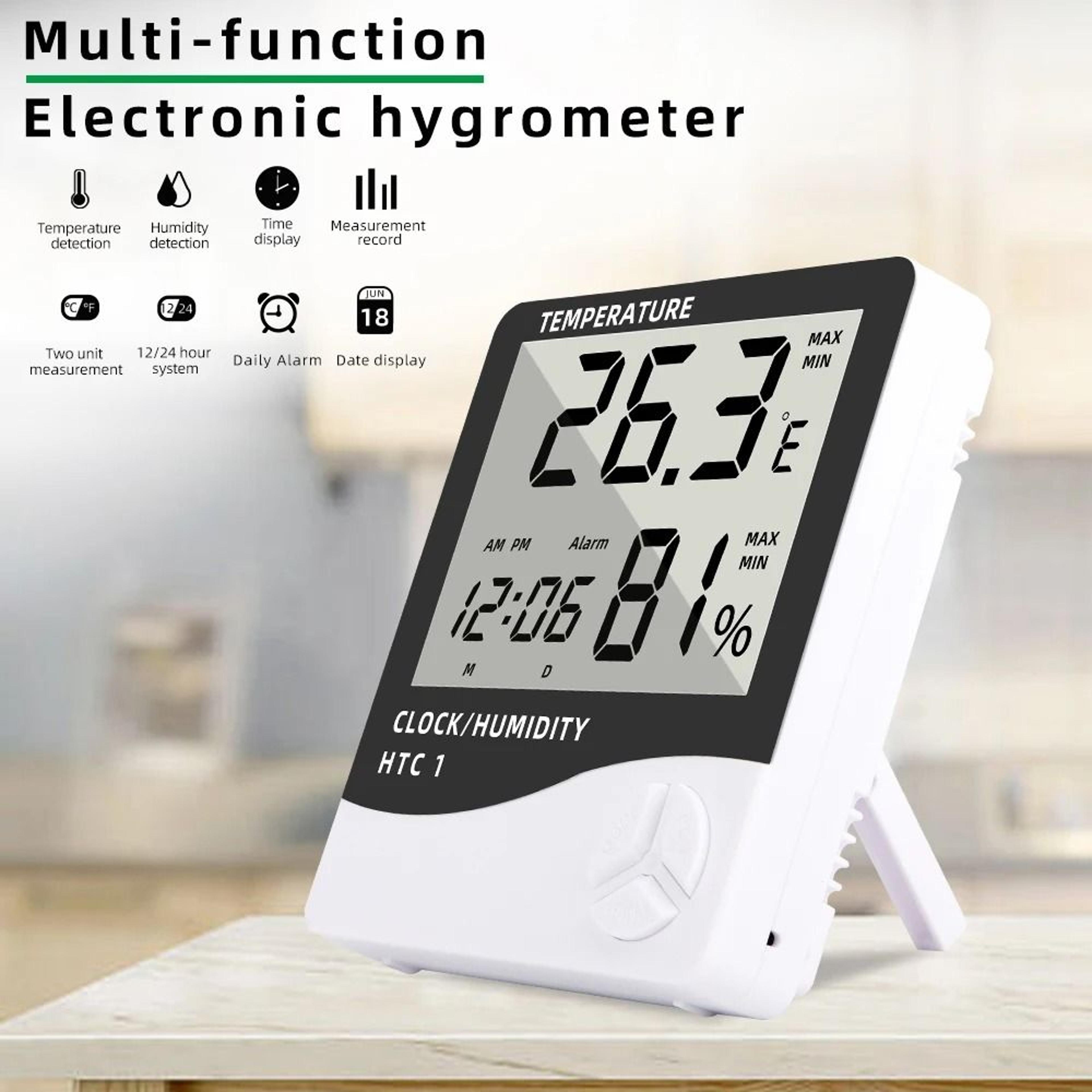 ClimateClock HTC1HTC2 Digital Thermometer Hygrometer And Clock 8