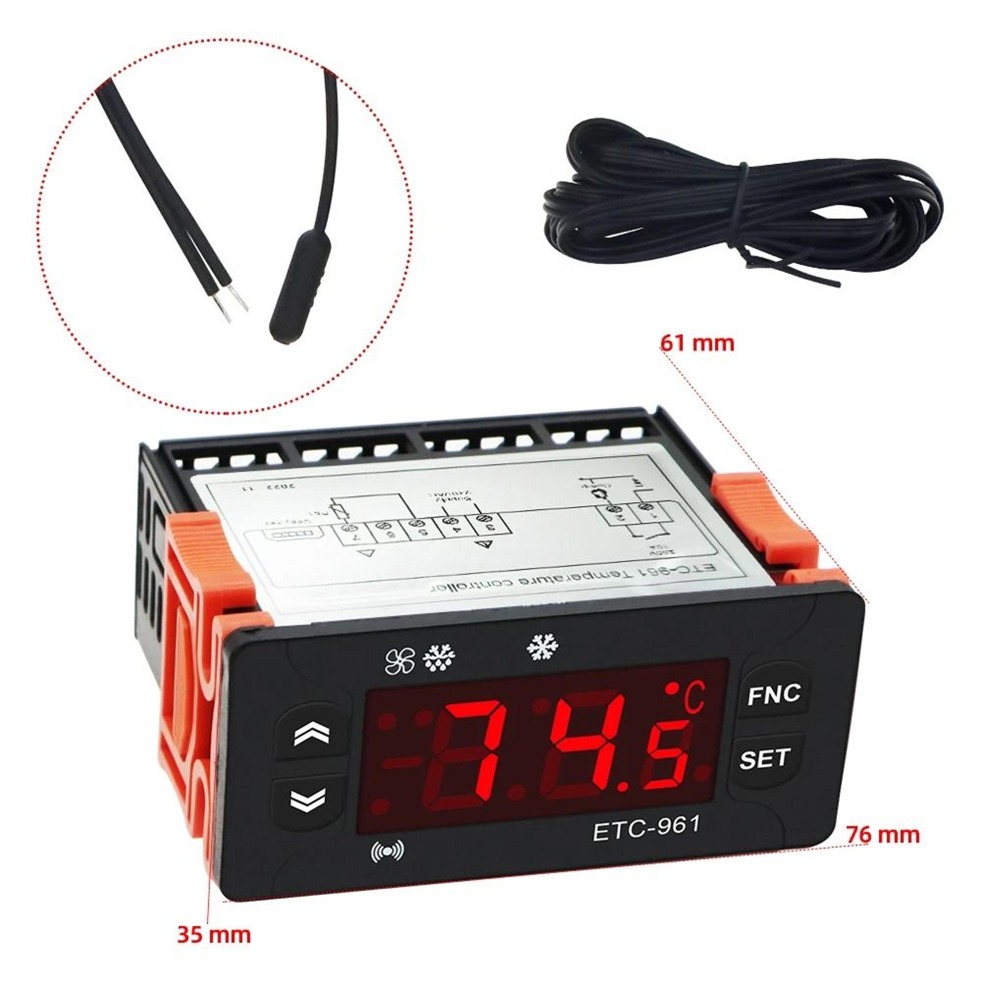 ChillGuard ETC961 Digital Temperature Controller And Refrigeration Thermostat 4