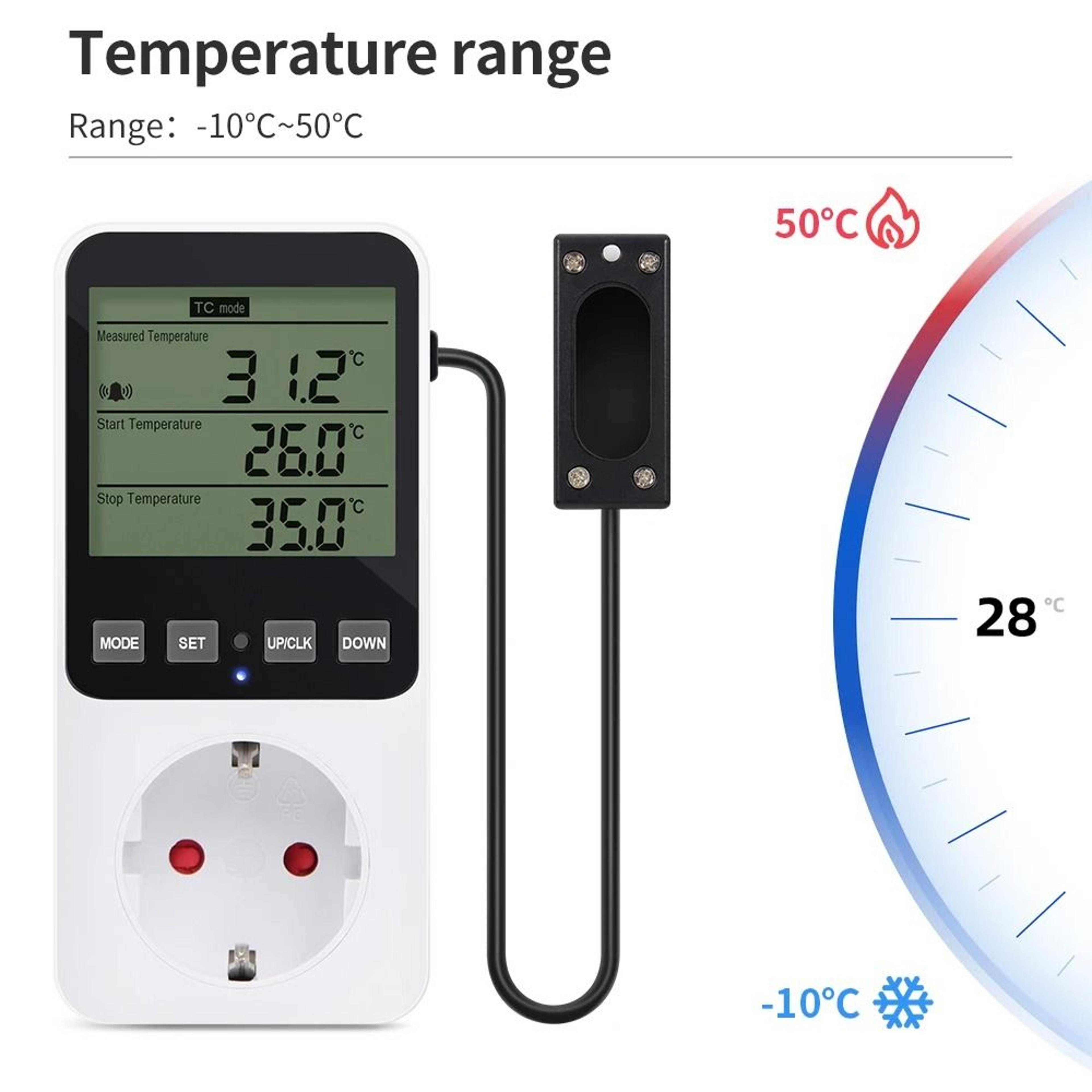 ClimateGuard Temperature Humidity Controller With Digital Thermostat Socket And Timer 8