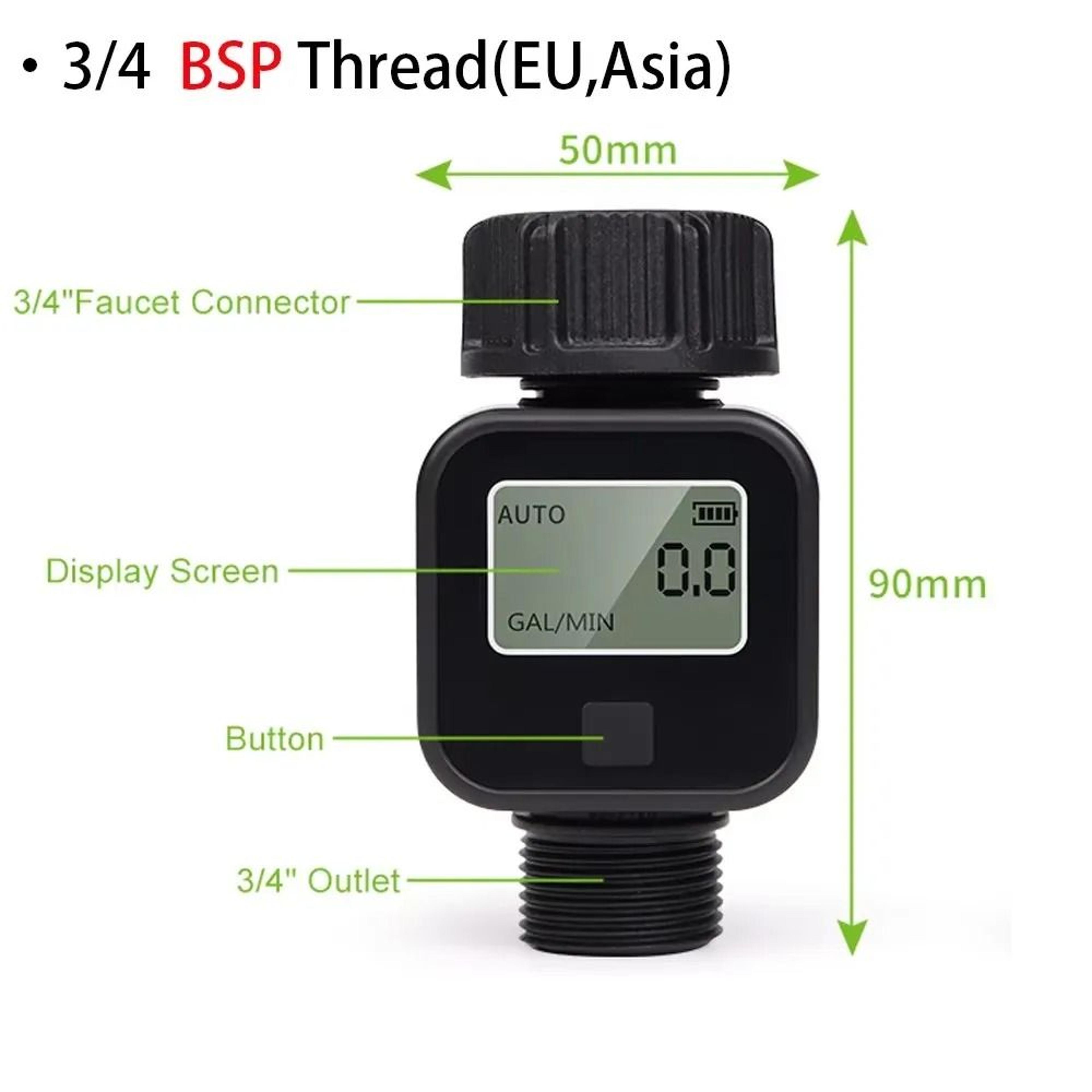 FlowTrack Digital Water Flow Meter With LCD And 34Inch Hose Connection 1