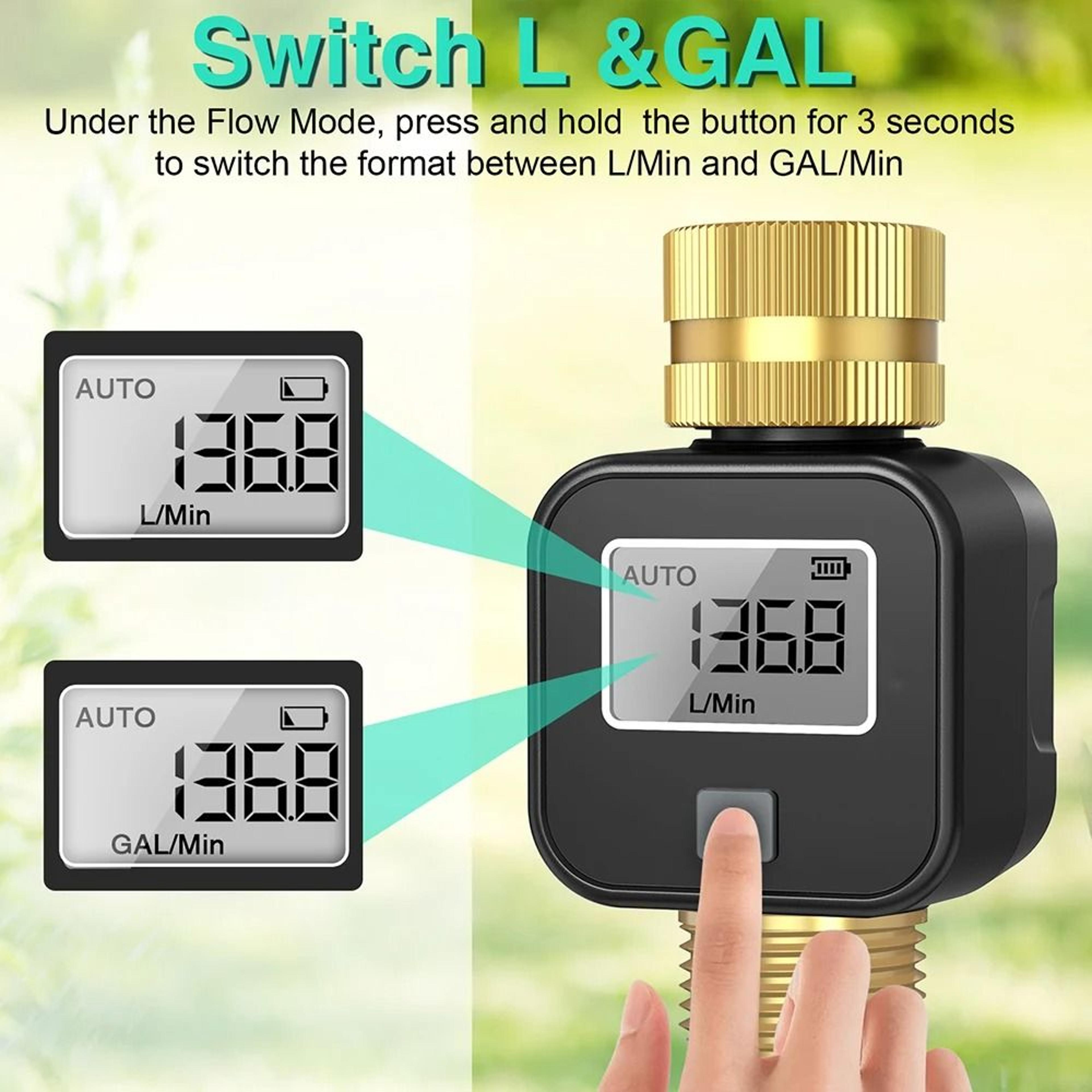 FlowTrack Digital Water Flow Meter With LCD And 34Inch Hose Connection 7