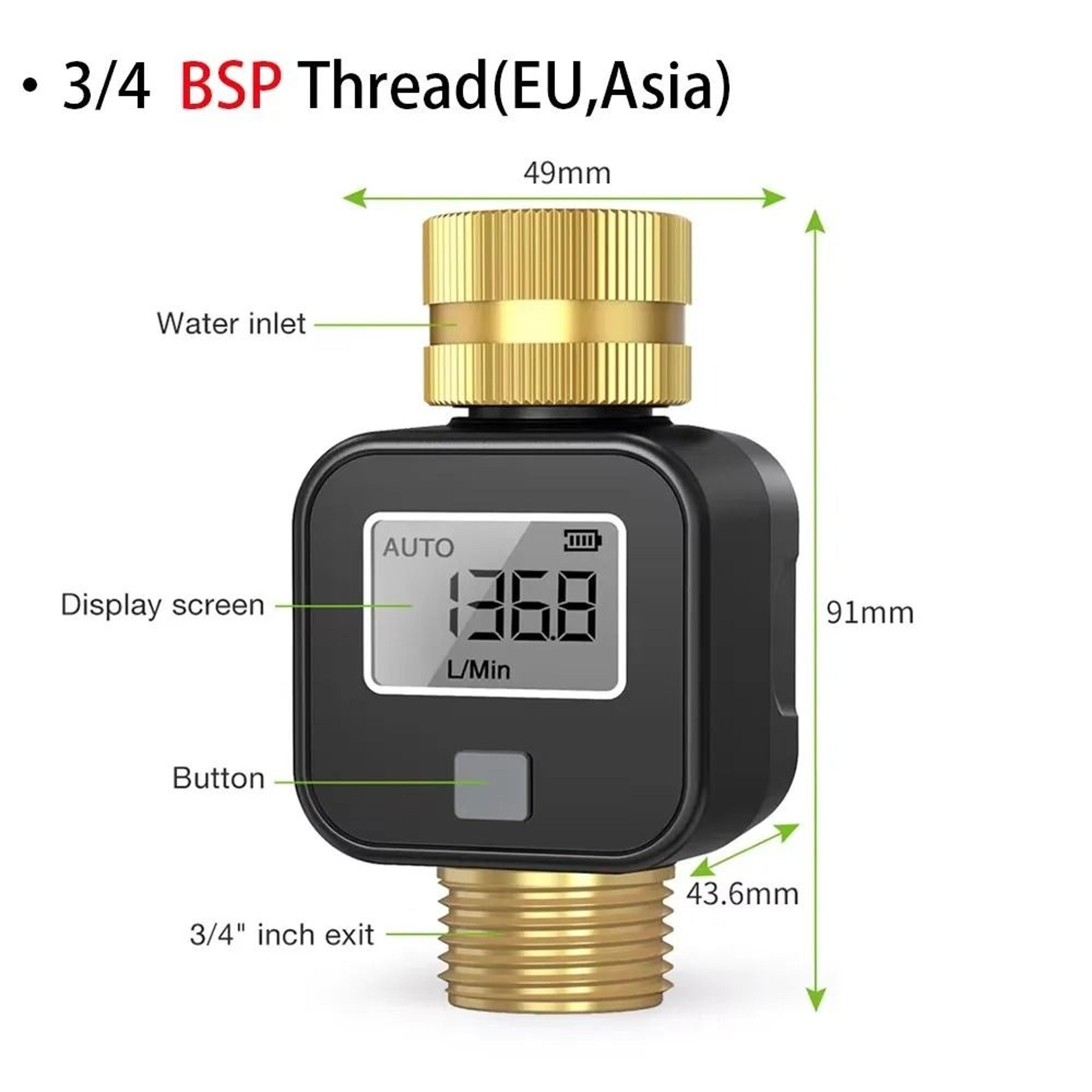 FlowTrack Digital Water Flow Meter With LCD And 34Inch Hose Connection 2