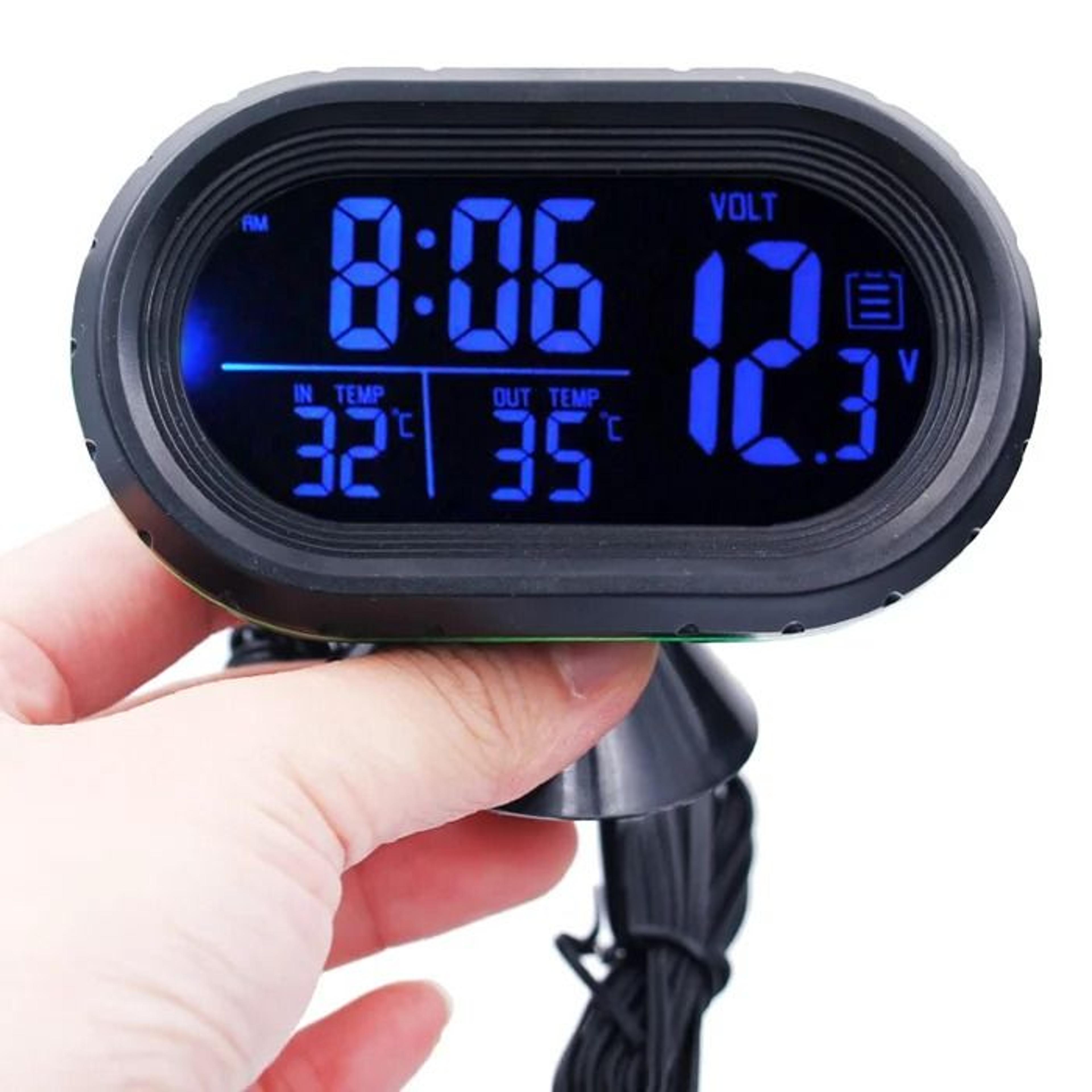 DriveView Digital Car Thermometer Clock And Car Voltage Monitor 12V24V 2