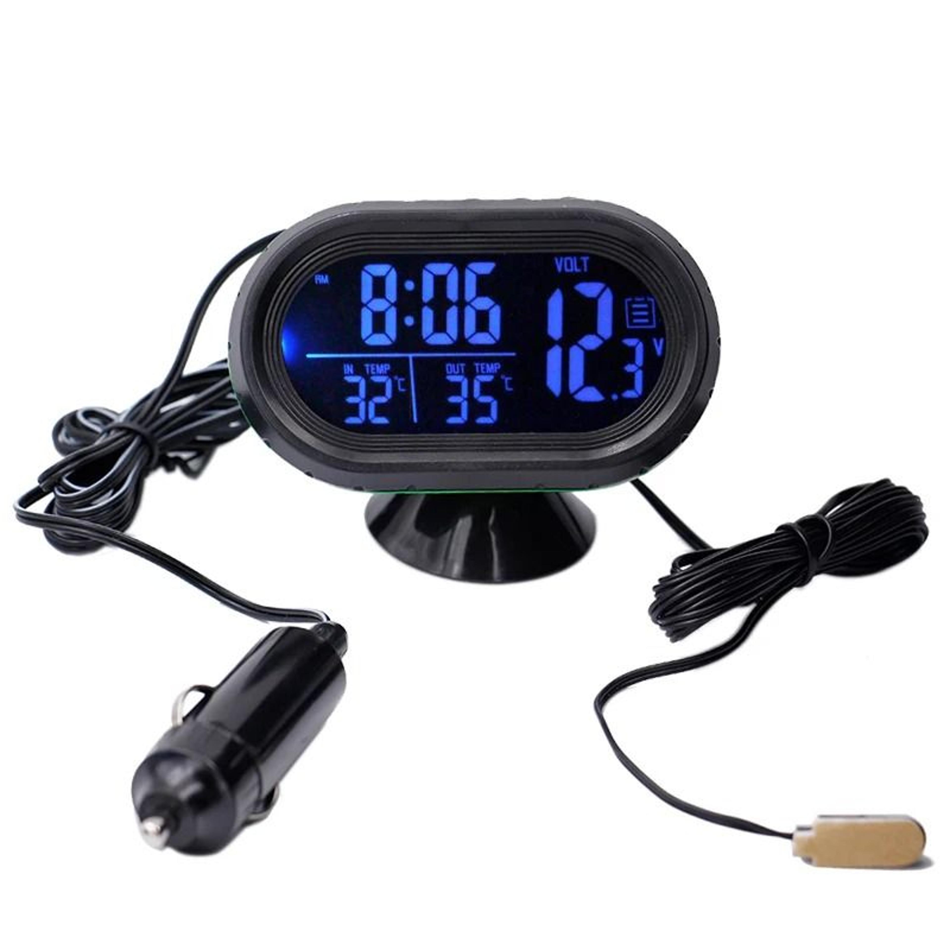 DriveView Digital Car Thermometer Clock And Car Voltage Monitor 12V24V 3