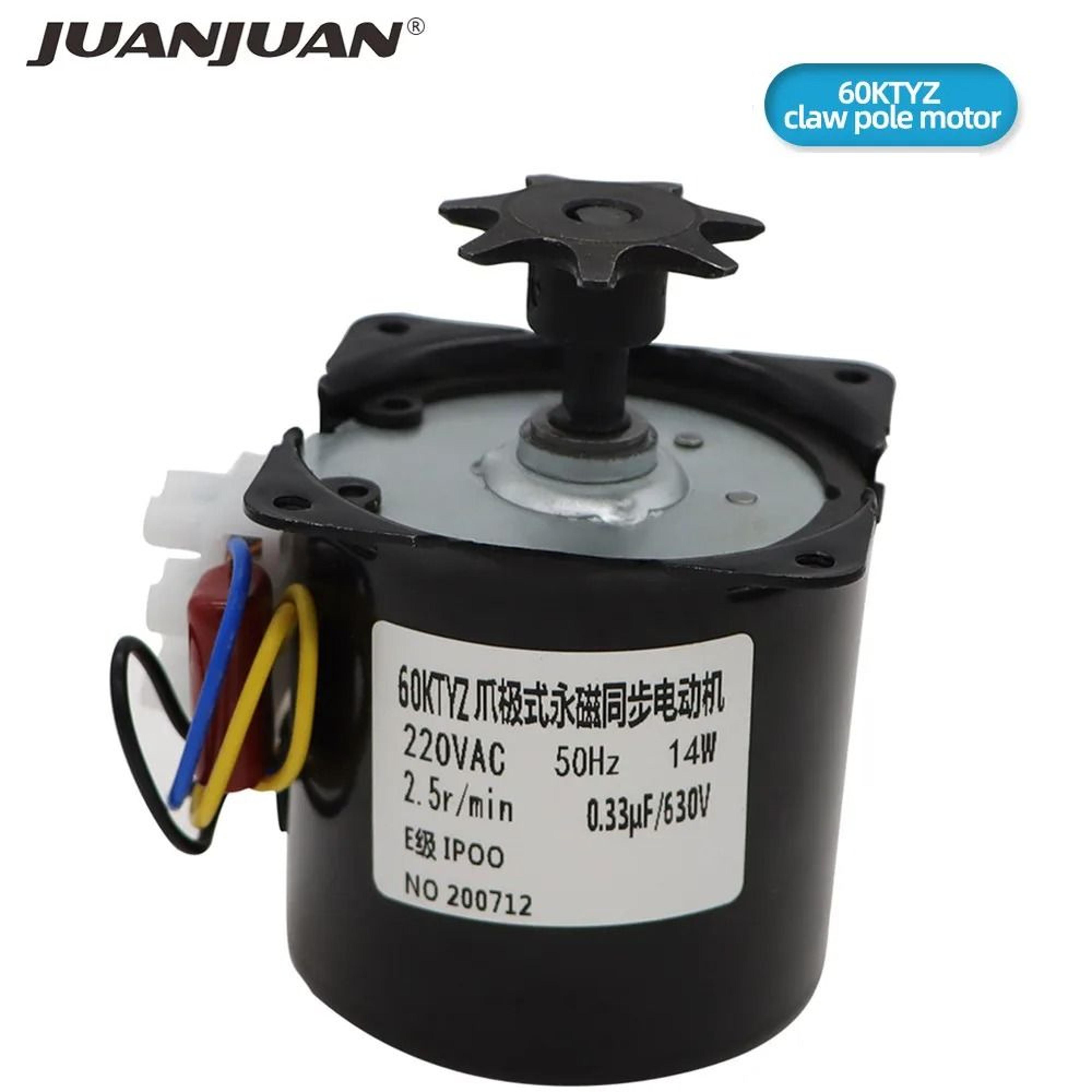 60ktyz 220v ac low-speed gear motor 14w 2.5 rpm