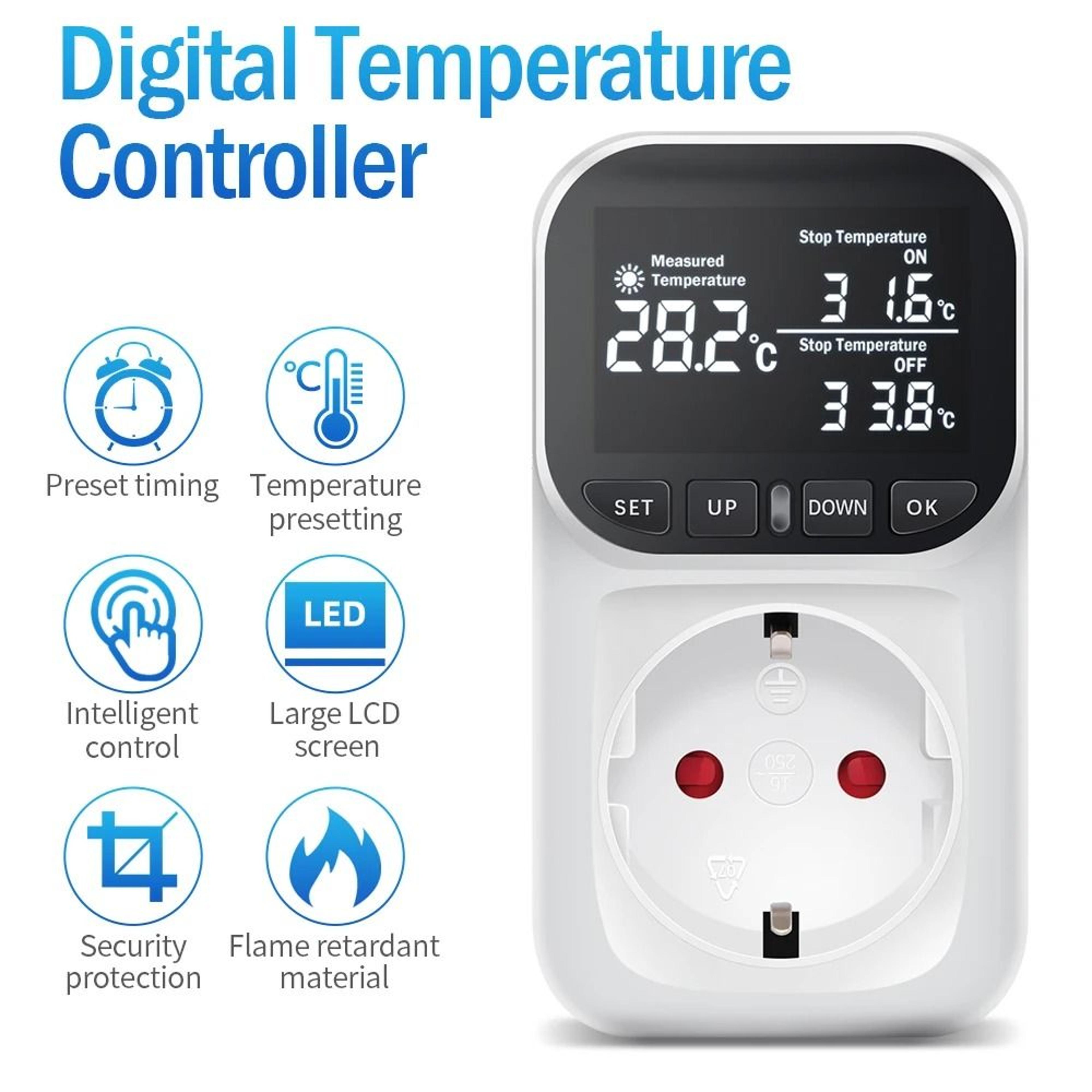 TempGuard 220V Digital Temperature Controller Socket With Timer 8