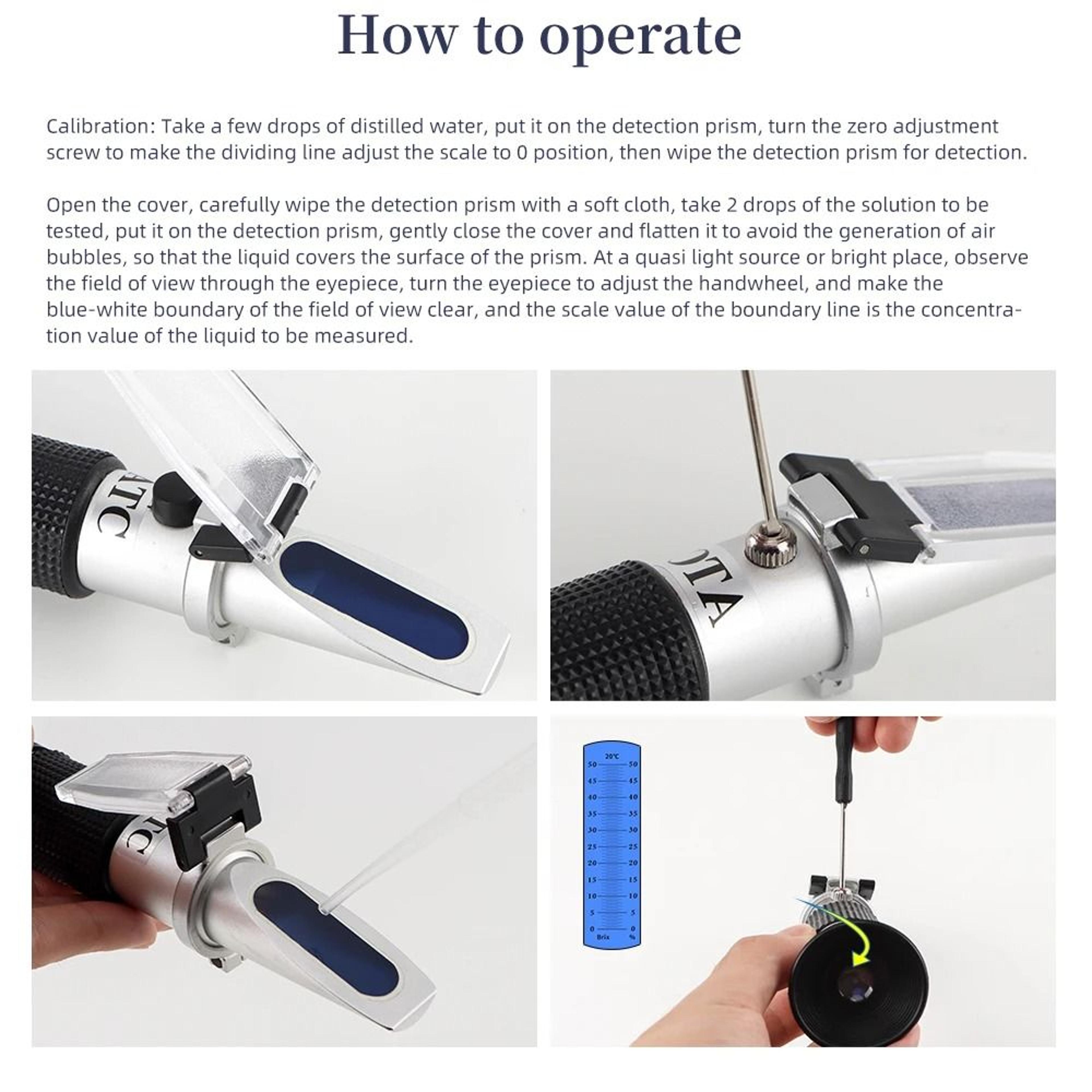Portable Brix Refractometer And Sugar Concentration Meter For Juice Wine And Honey 9