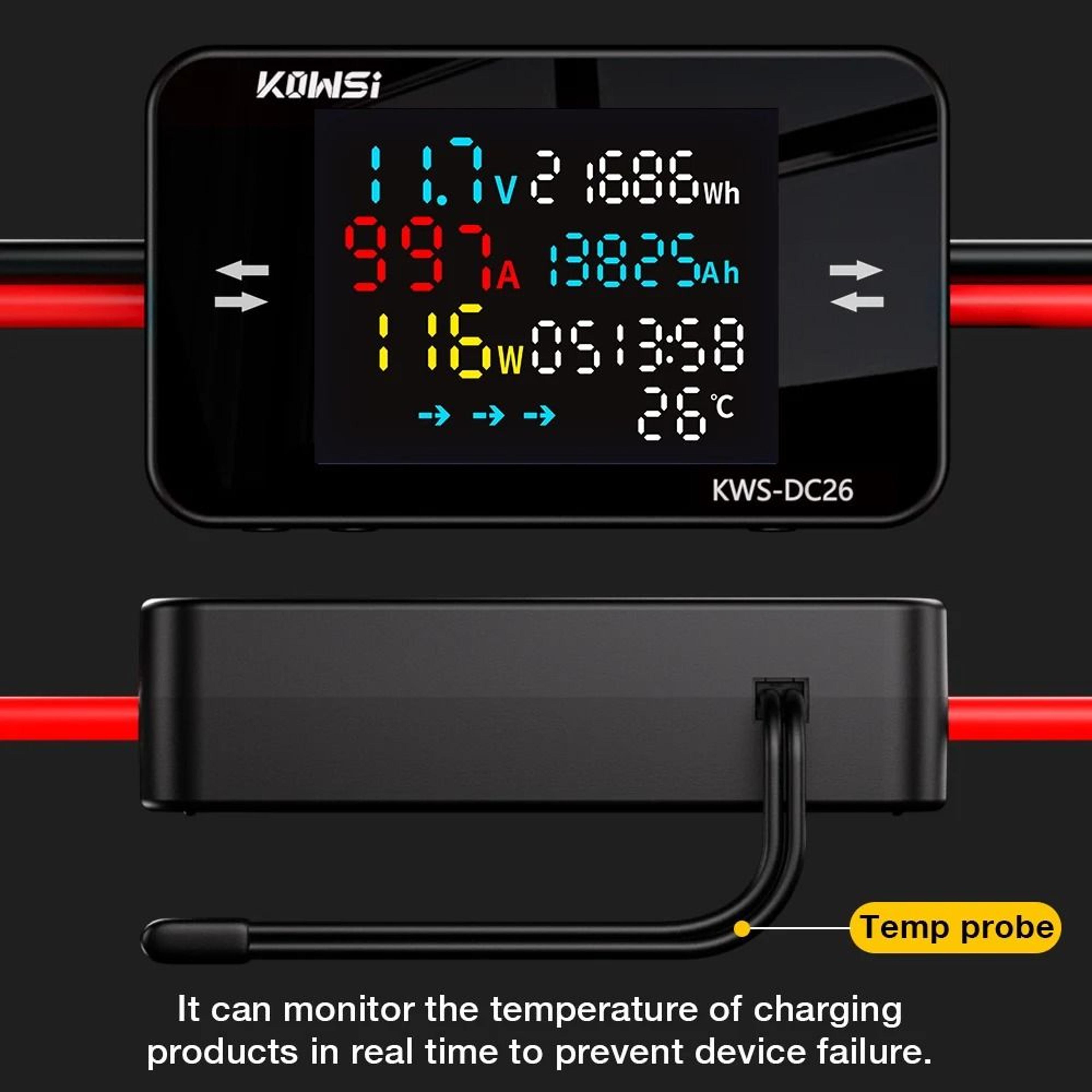 KWSDC26 Bidirectional DC Power Meter And Battery Capacity Tester 6