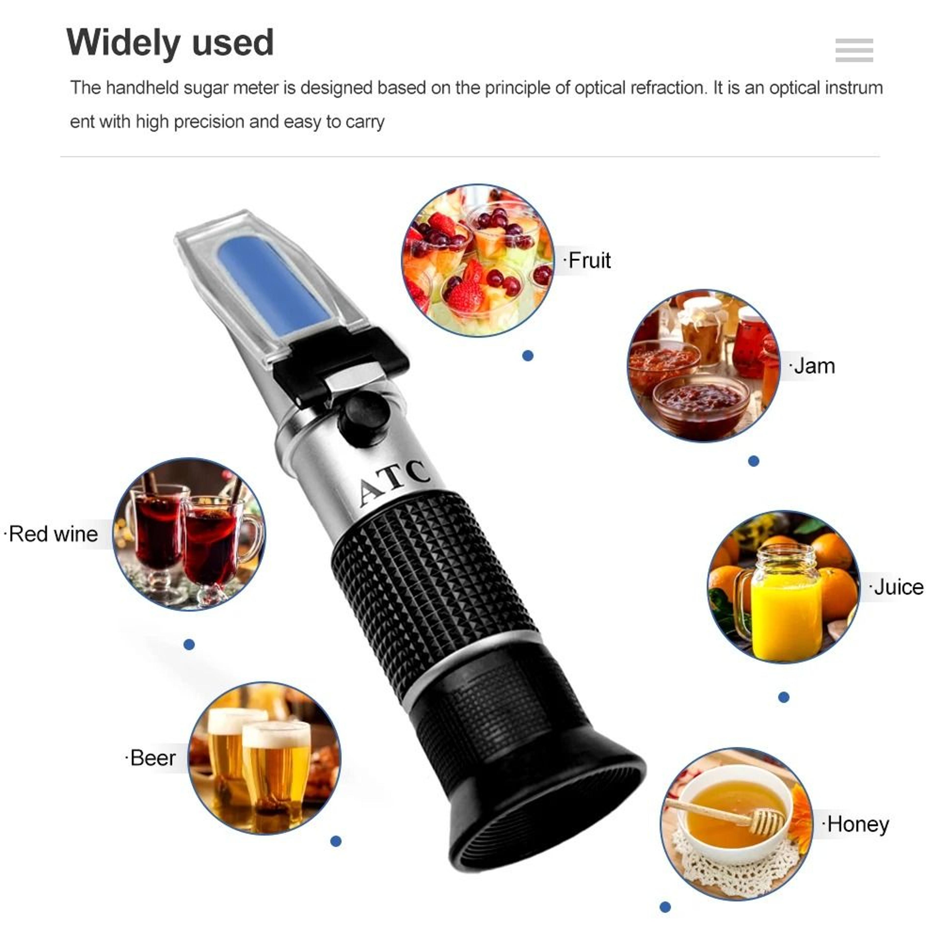 VintnerCheck Wine Refractometer And Brix Sugar Tester With ATC 4