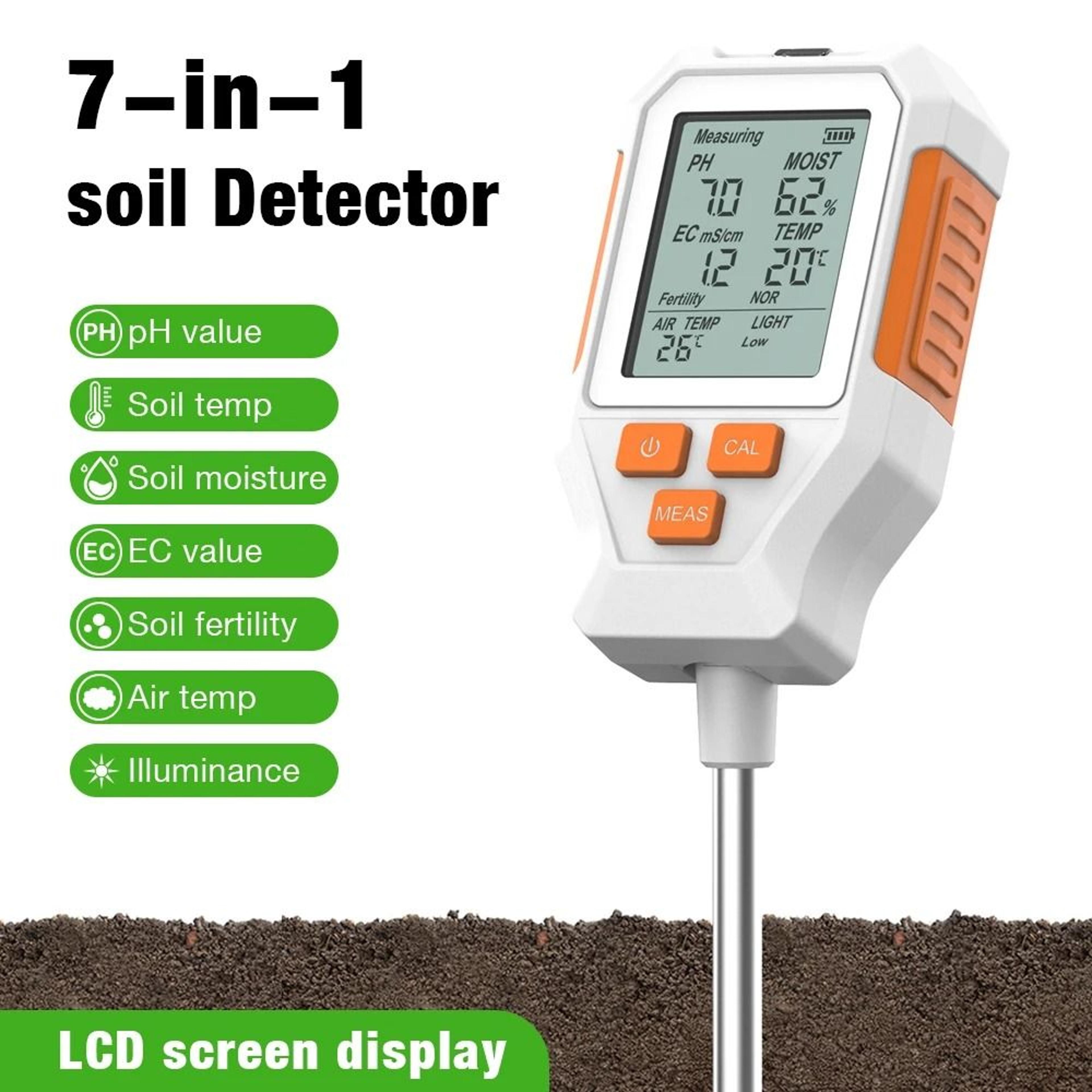 PlantScope Digital Soil Tester And 7in1 Soil Meter With LCD 8
