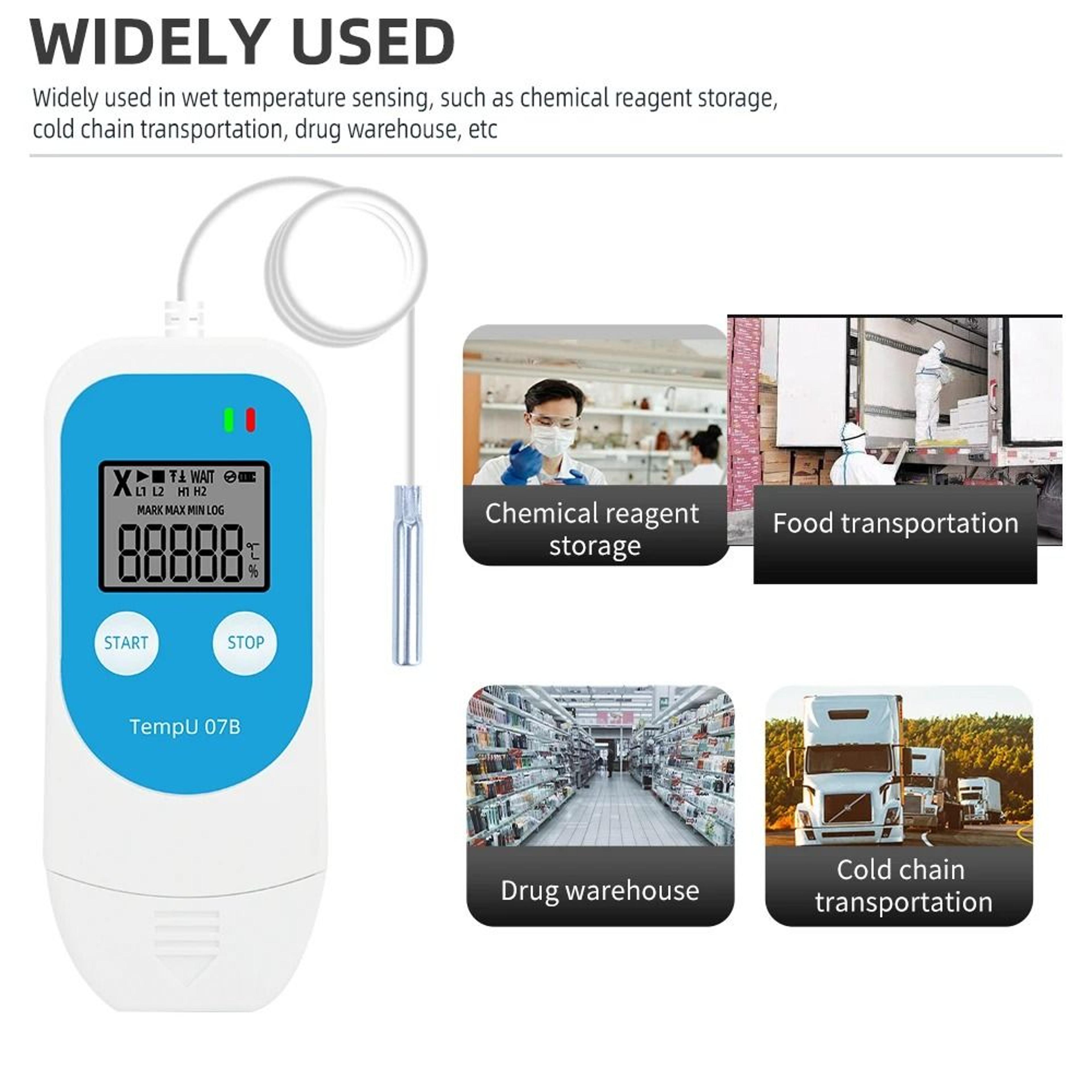 TempU07B USB Temperature Humidity Data Logger For Cold Storage 4