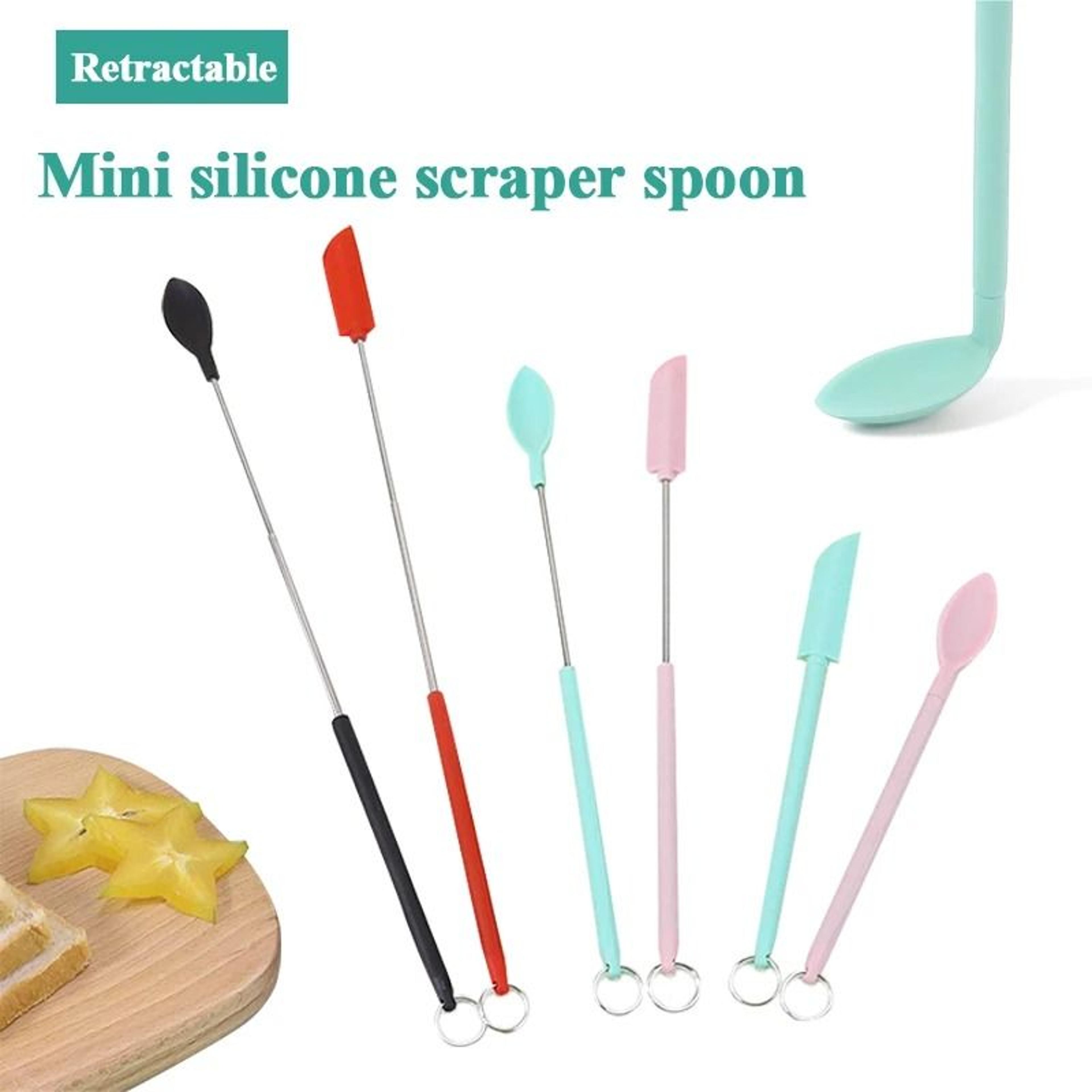 Retractable Mini Silicone Jar Spatula Spoon For Kitchen 0