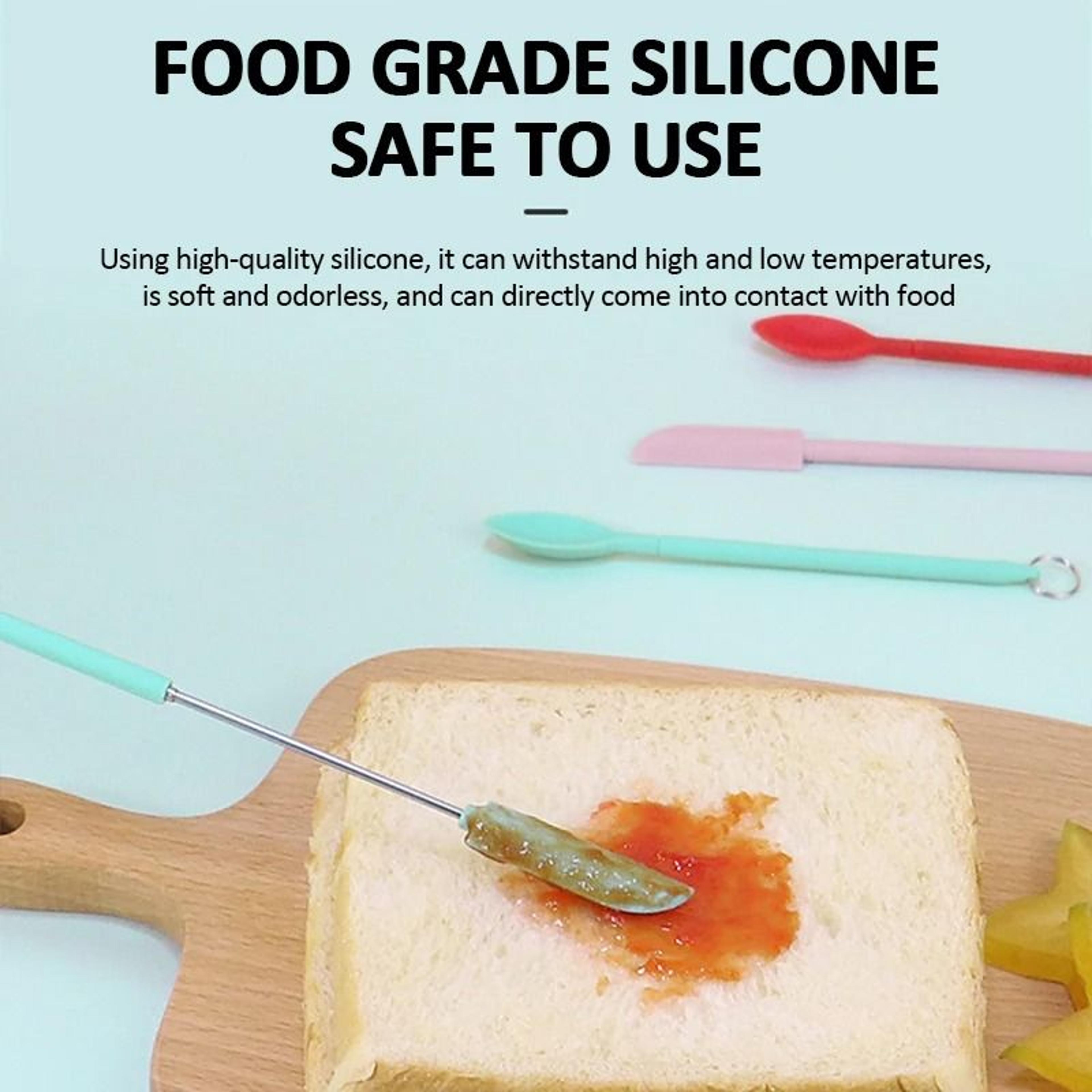 Retractable Mini Silicone Jar Spatula Spoon For Kitchen 16